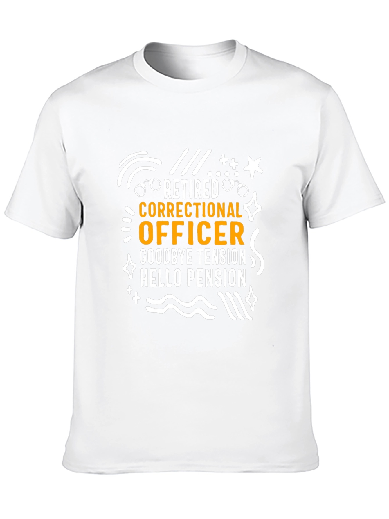Retired Correctional Officer Black Graphic T-Shirt