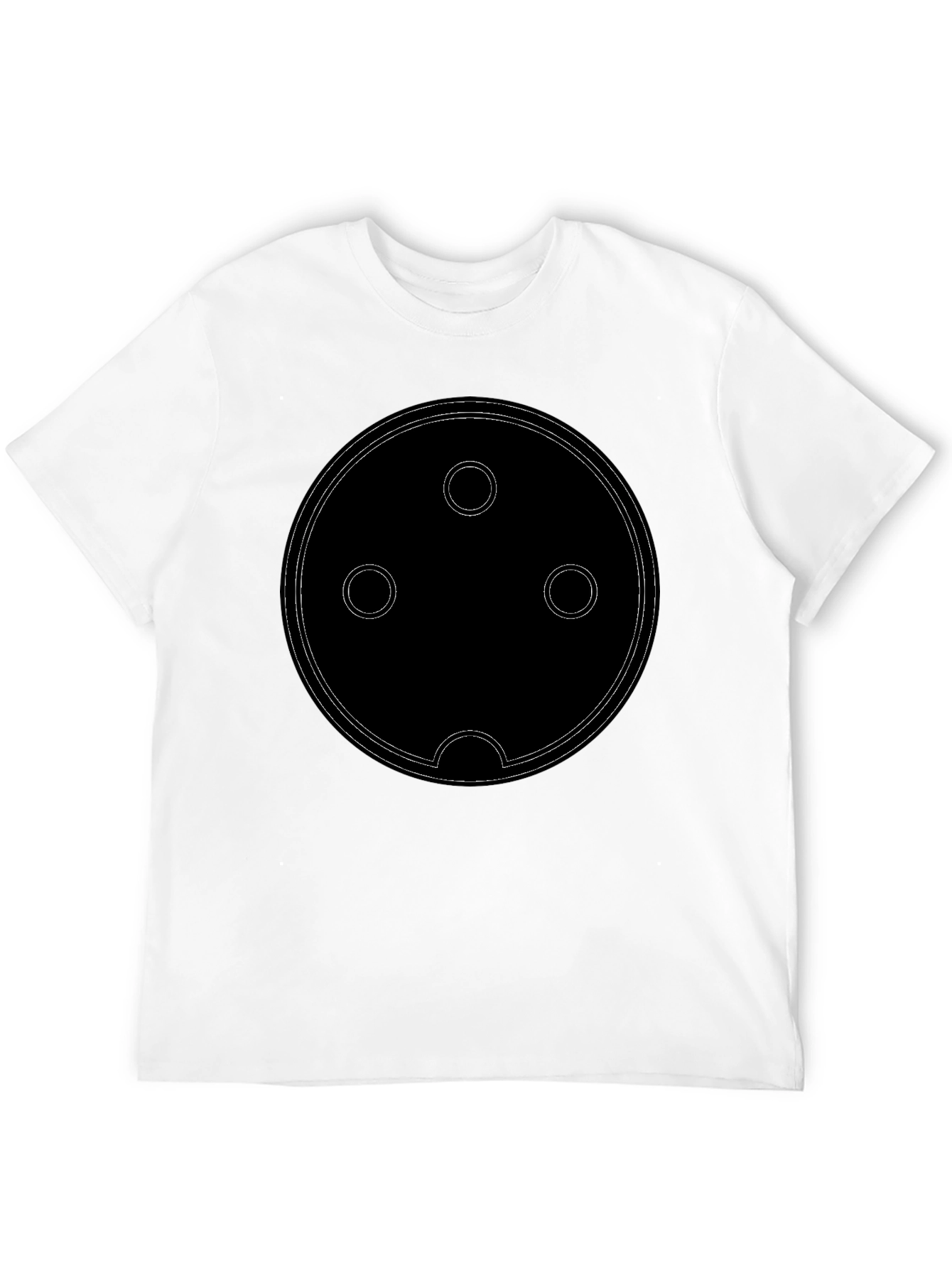 Abstract Circle Design Black T-Shirt
