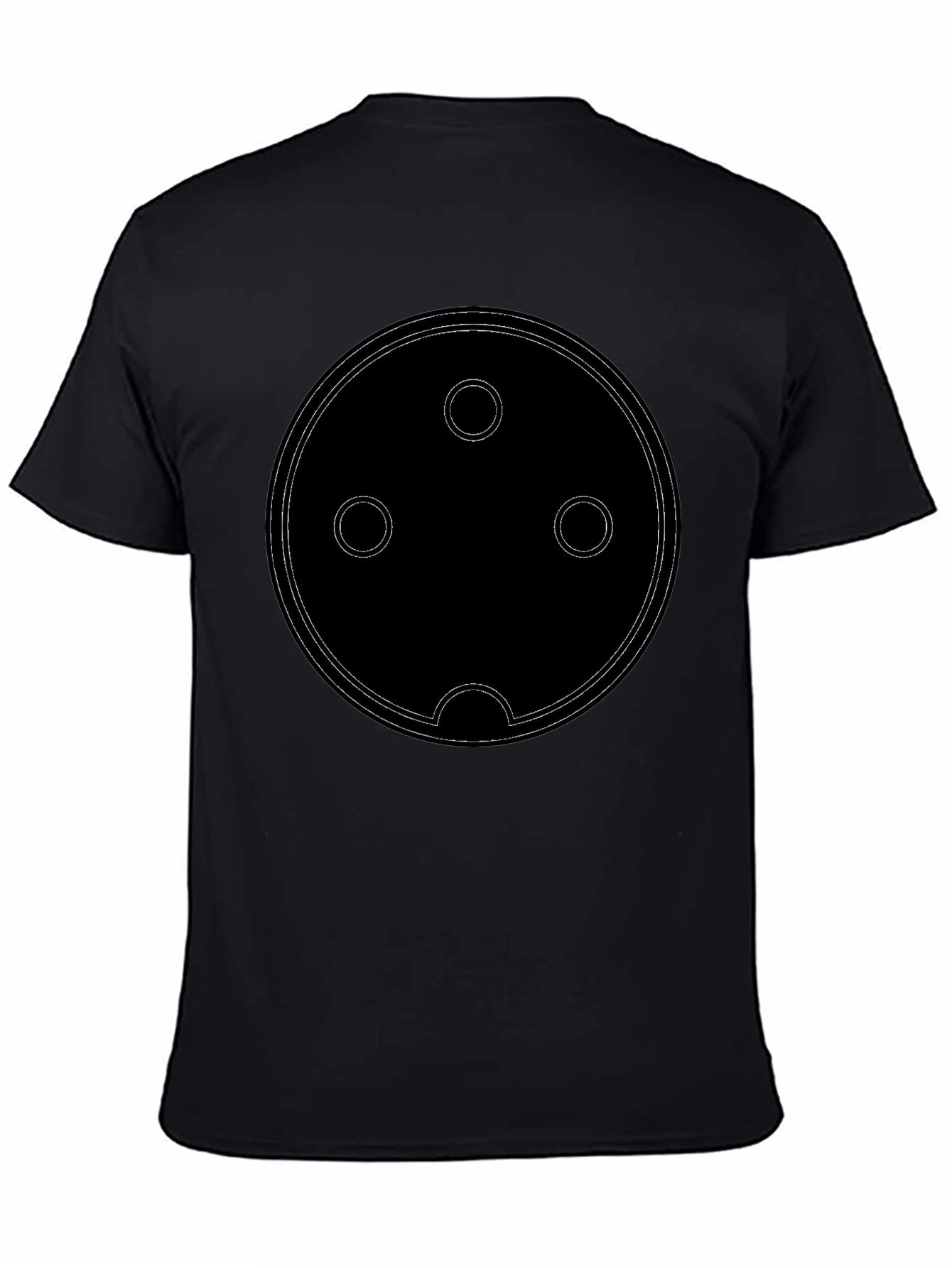 Abstract Circle Design Black T-Shirt