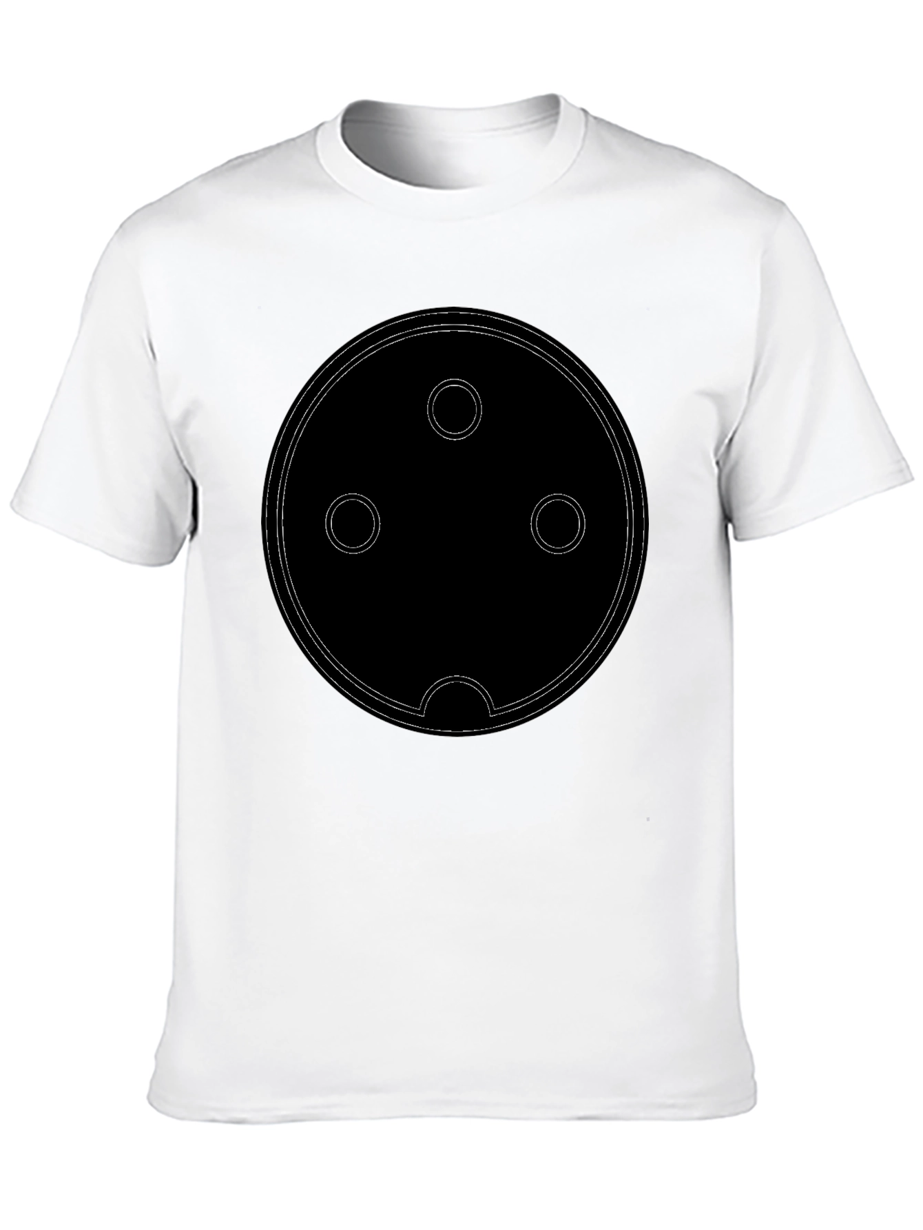 Abstract Circle Design Black T-Shirt
