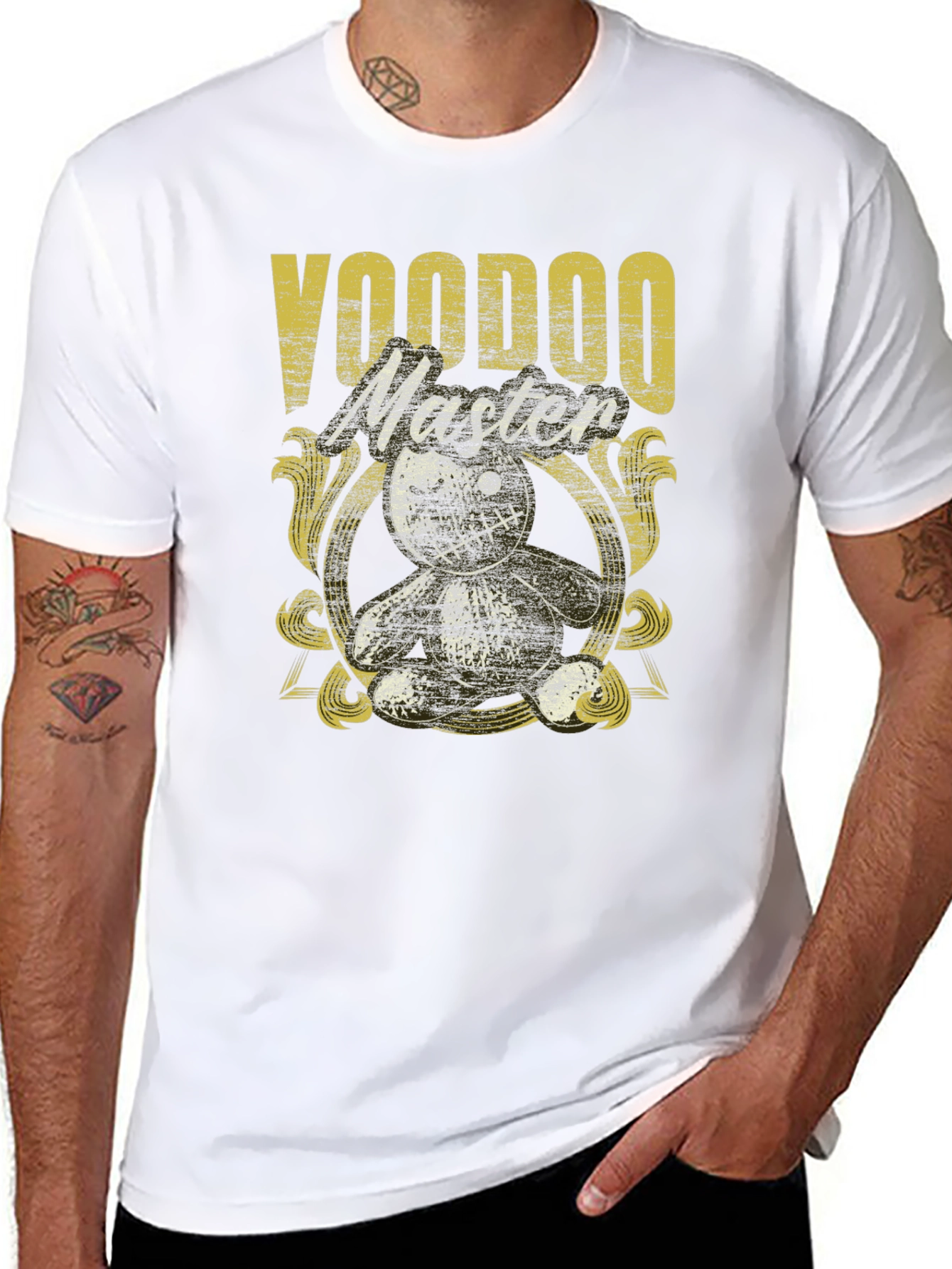 Voodoo Master Graphic Tee - Black Cotton T-Shirt