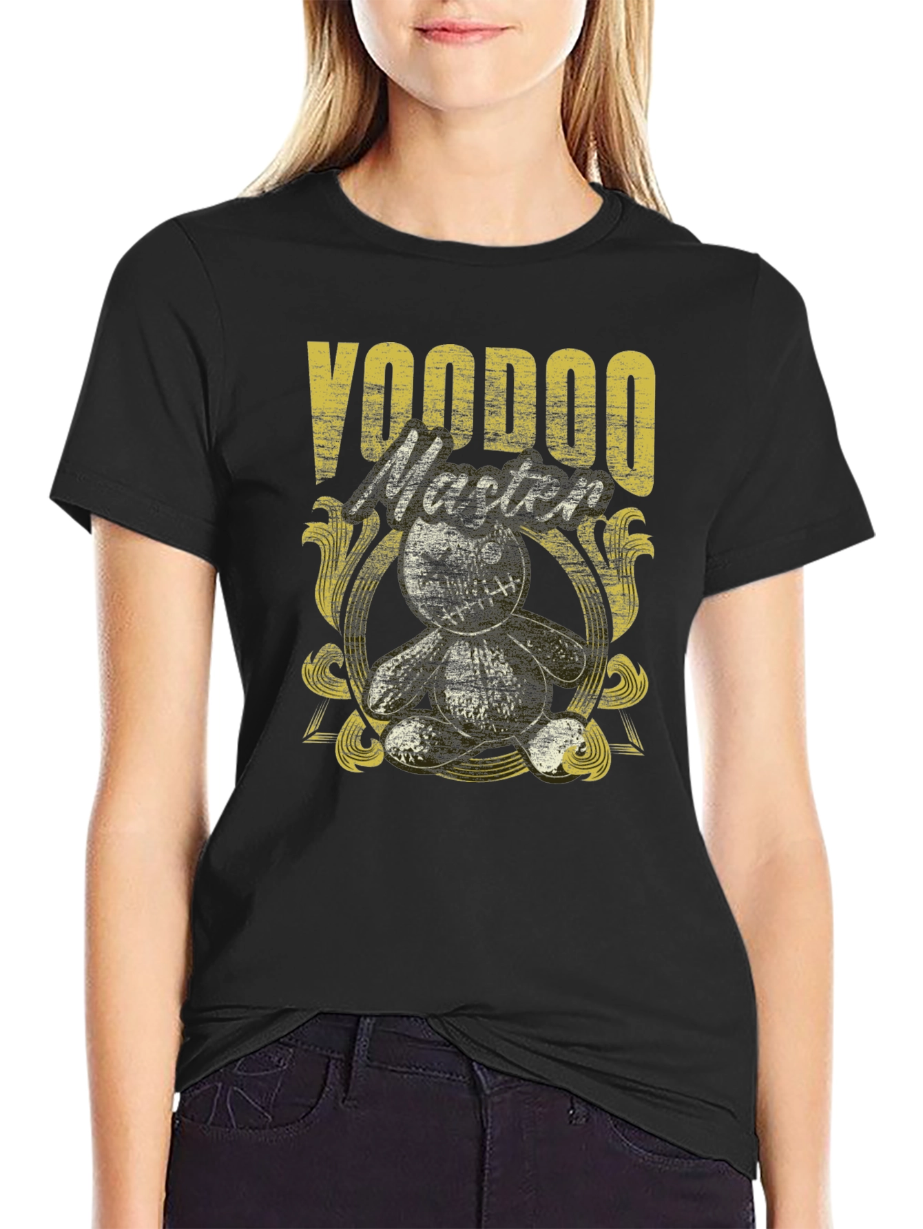 Voodoo Master Graphic Tee - Black Cotton T-Shirt