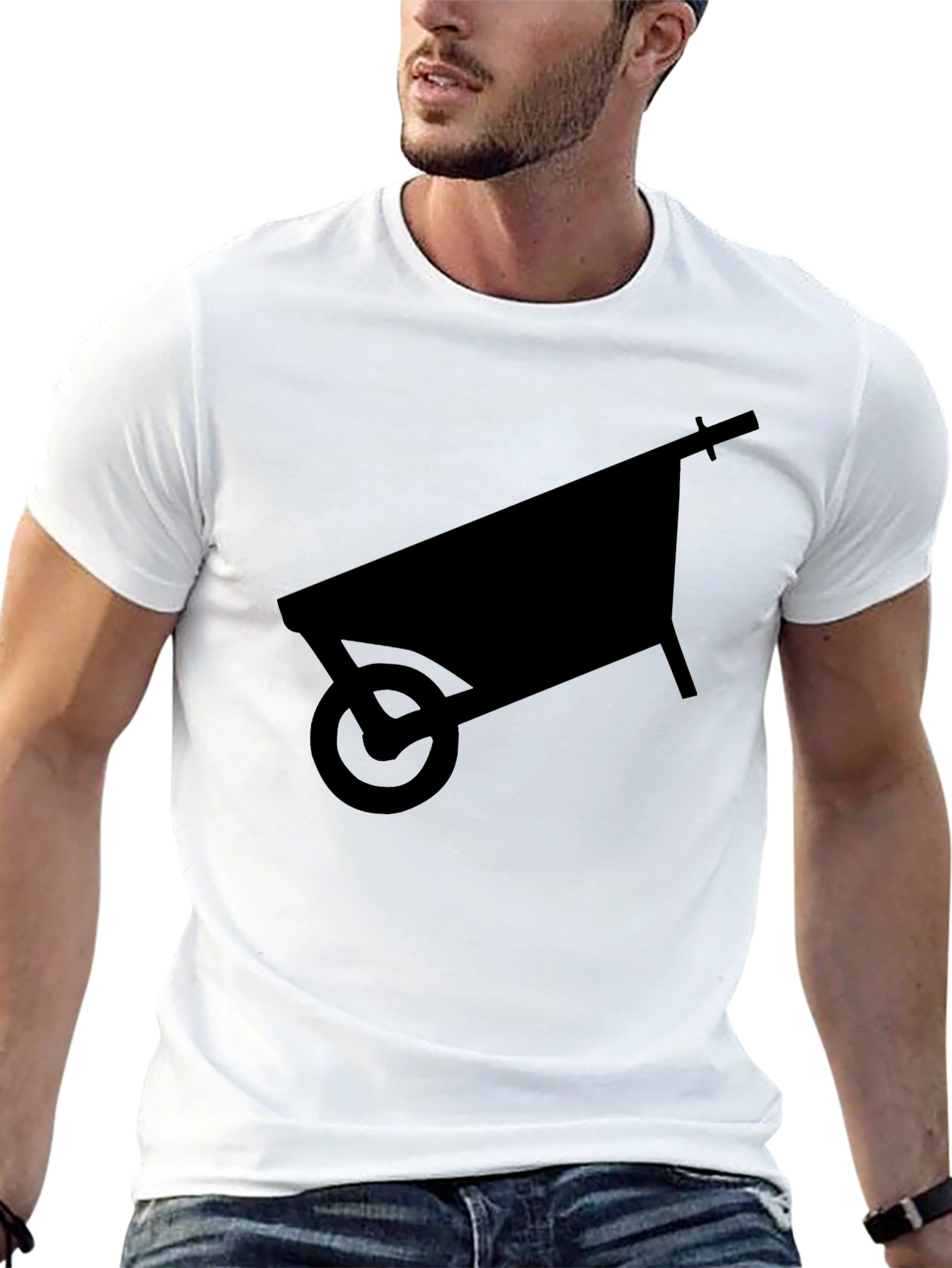 Wheelbarrow Silhouette Graphic Tee - Black