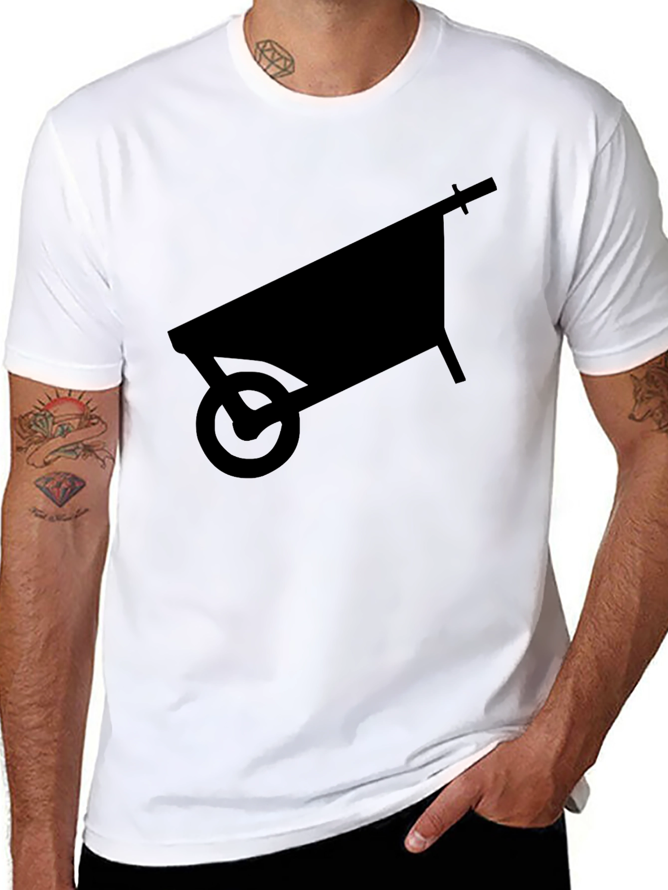 Wheelbarrow Silhouette Graphic Tee - Black