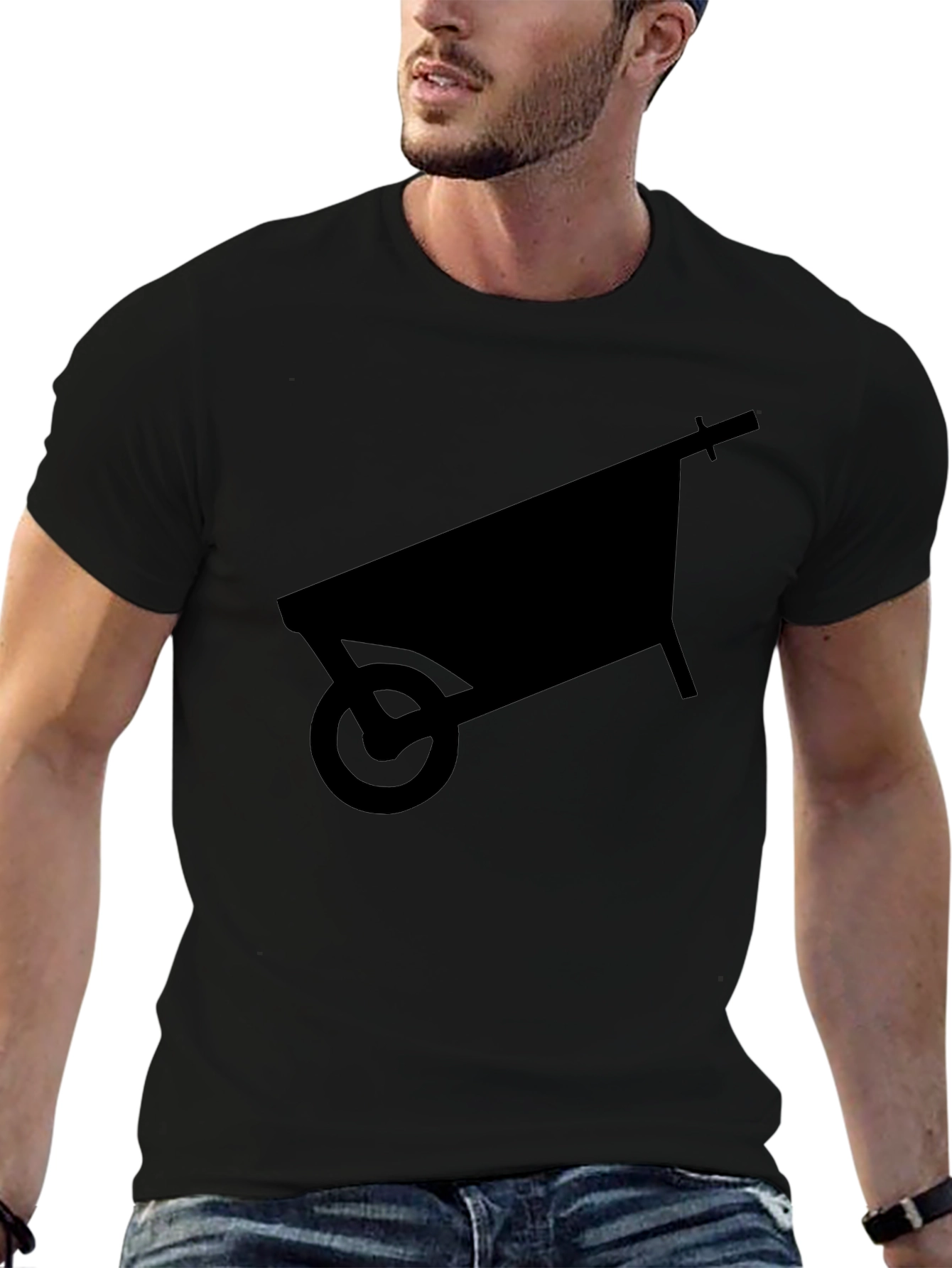 Wheelbarrow Silhouette Graphic Tee - Black