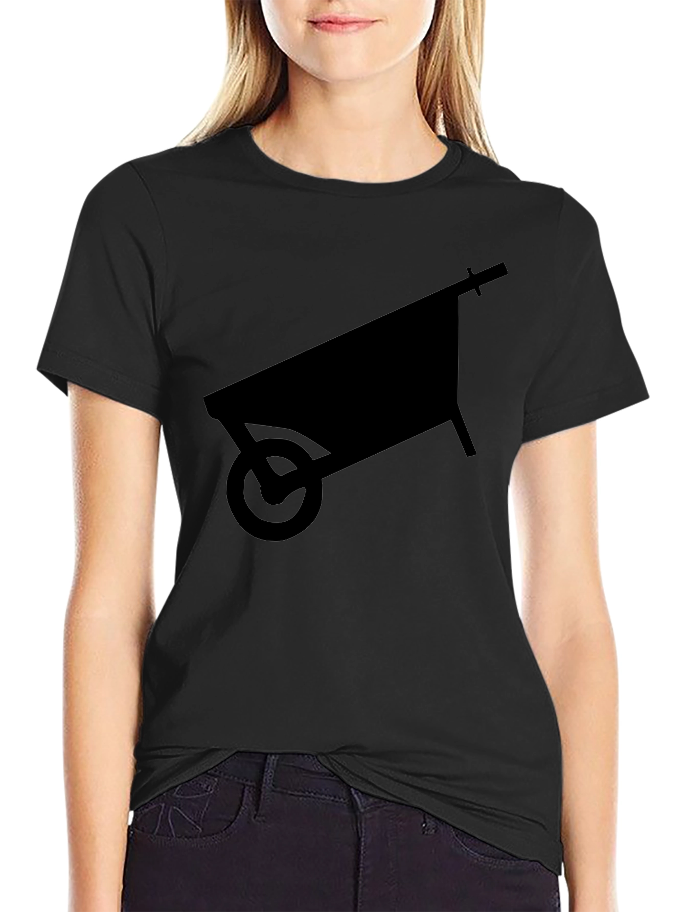 Wheelbarrow Silhouette Graphic Tee - Black