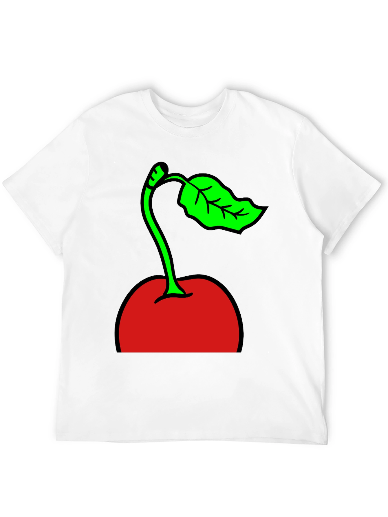 Cherry Graphic Print Black T-Shirt