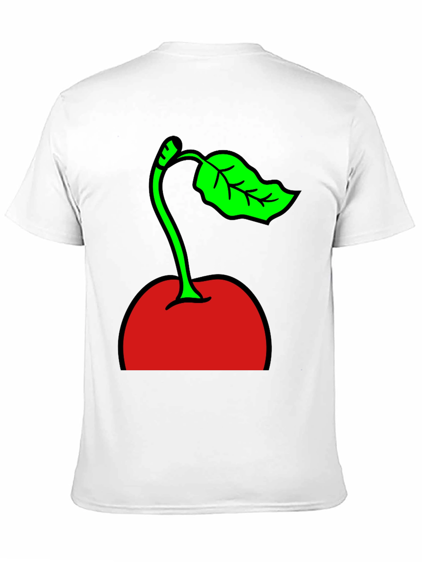 Cherry Graphic Print Black T-Shirt