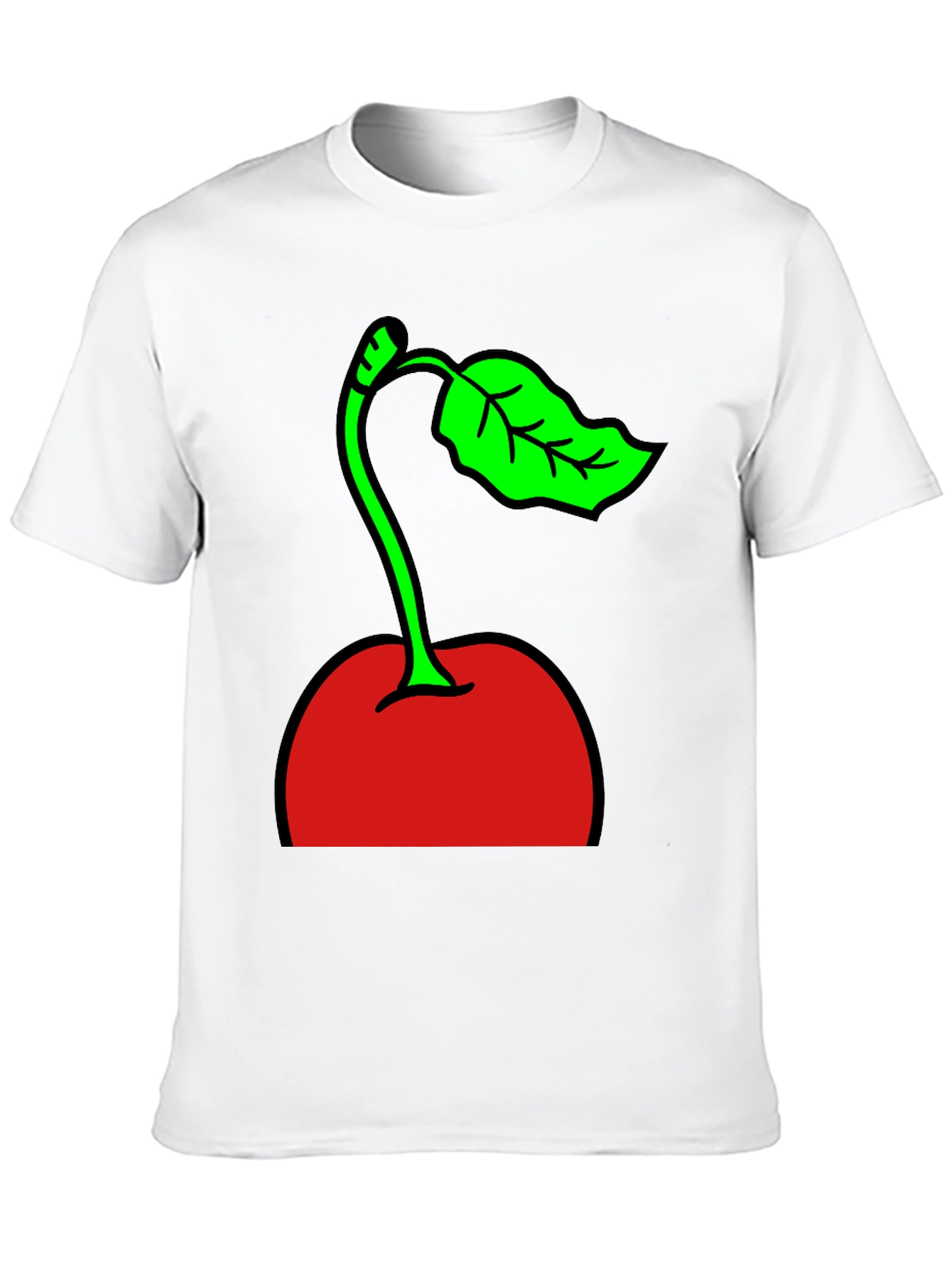 Cherry Graphic Print Black T-Shirt