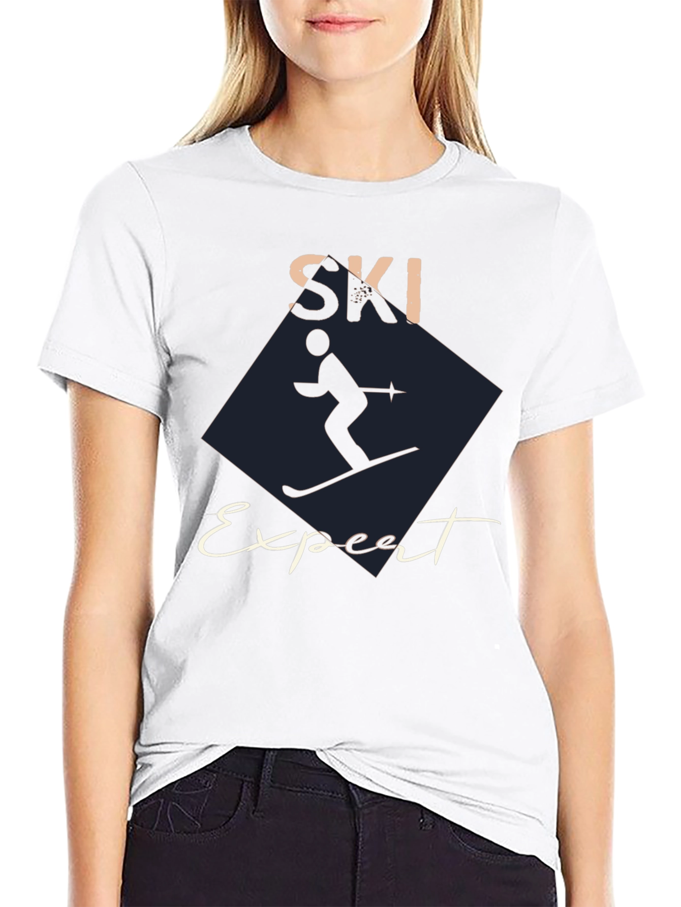 Ski Expert Graphic Tee - Black Cotton T-Shirt