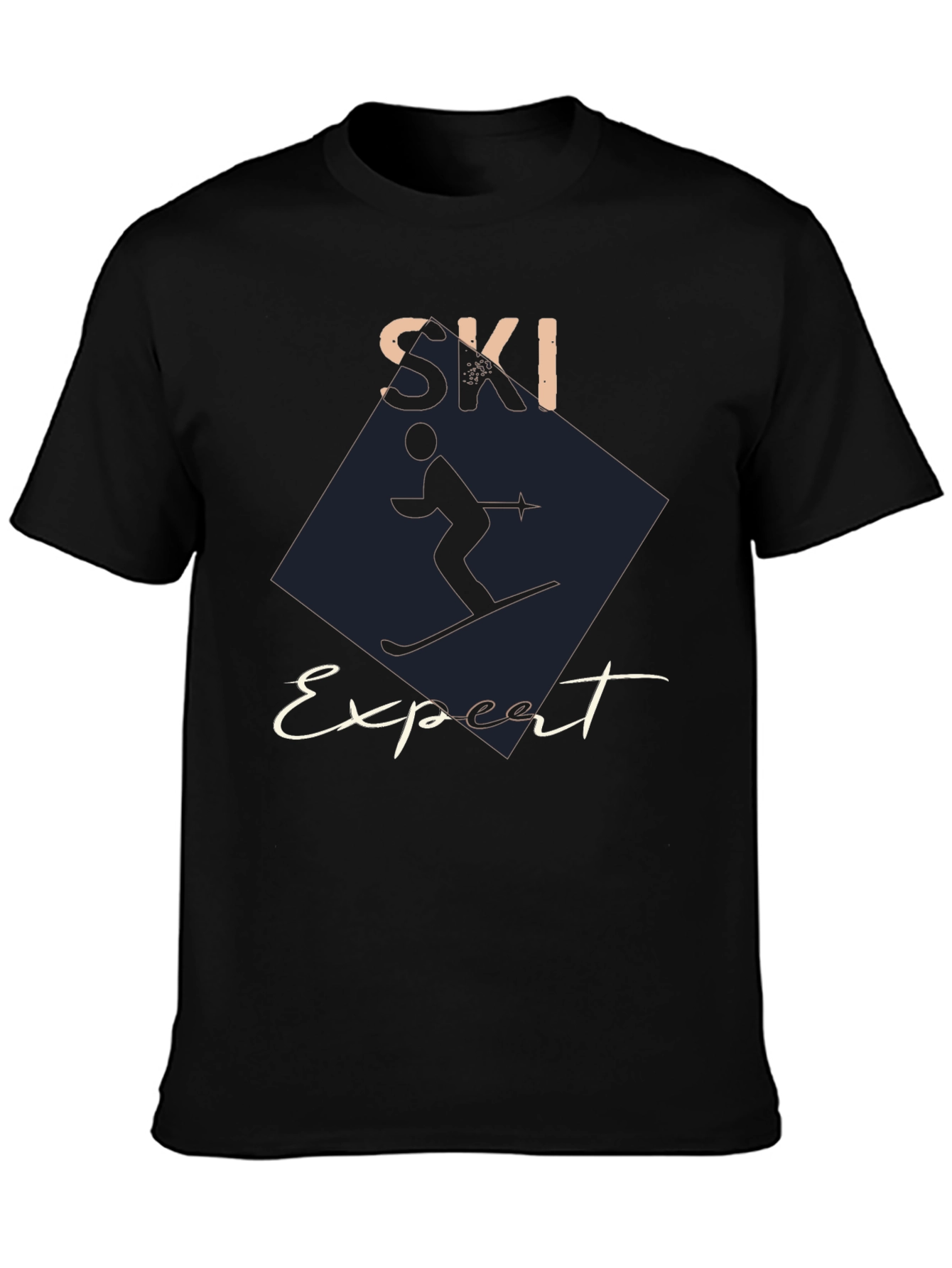 Ski Expert Graphic Tee - Black Cotton T-Shirt