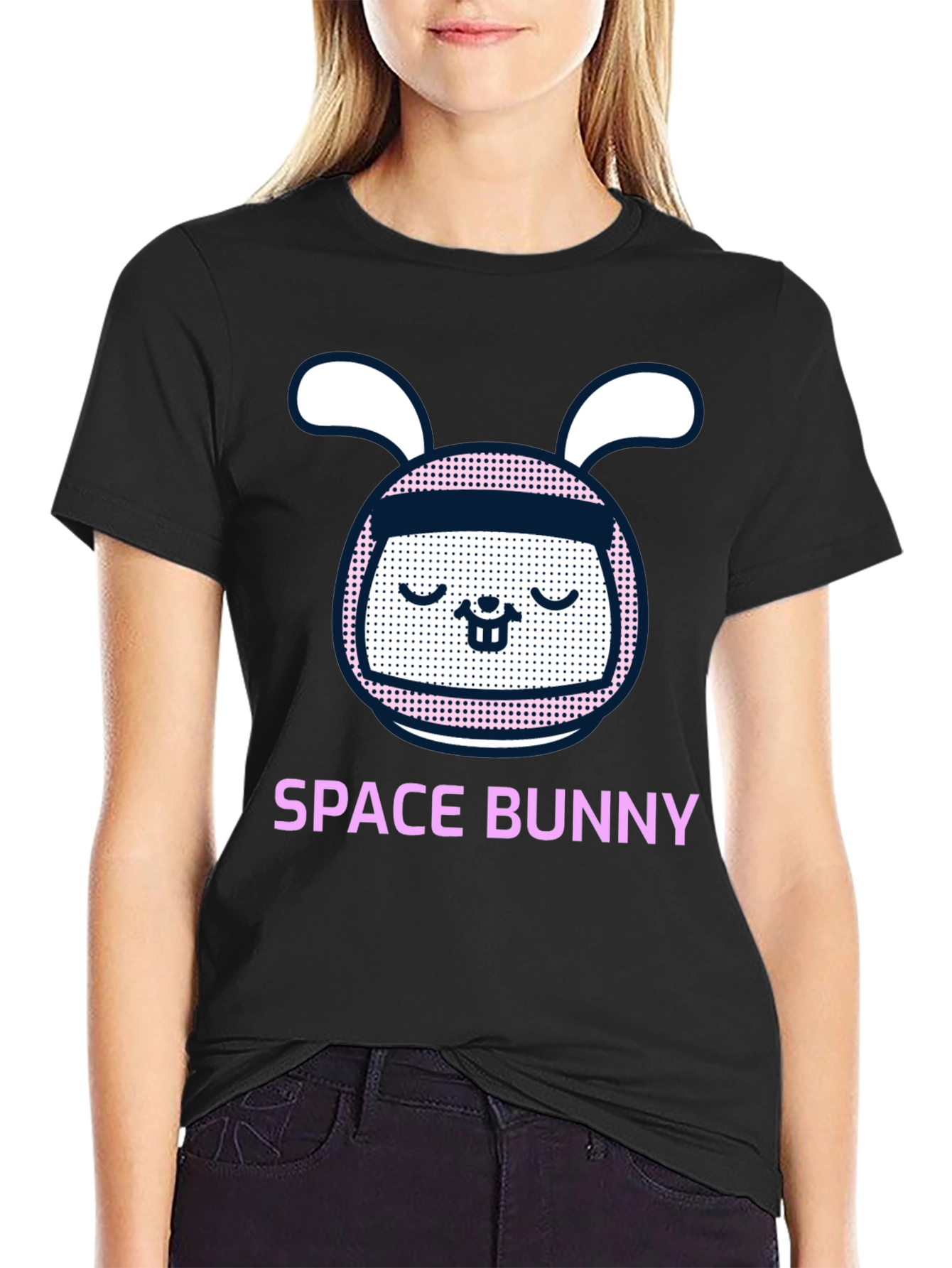 Space Bunny Graphic Tee - Mens Black T-Shirt