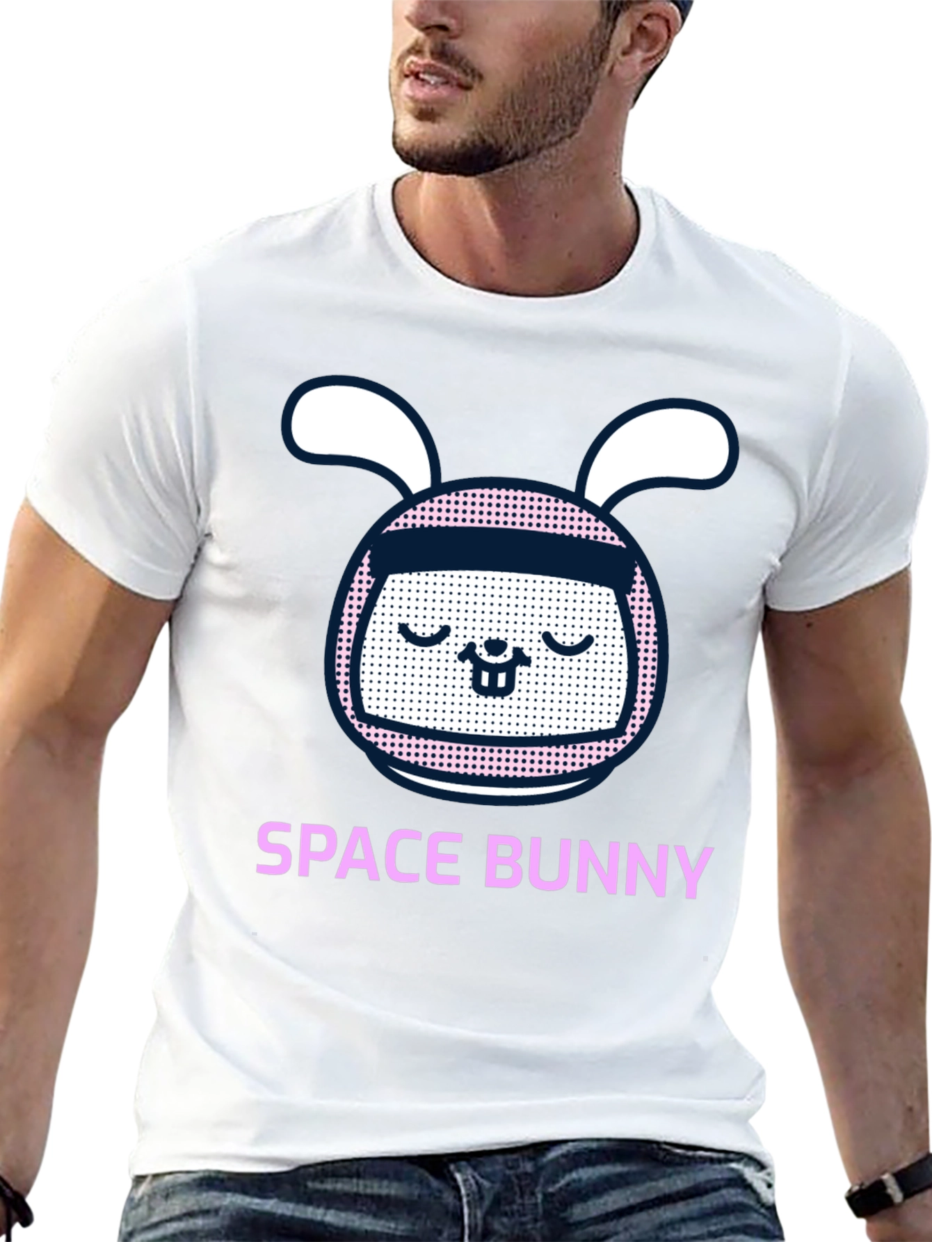 Space Bunny Graphic Tee - Mens Black T-Shirt