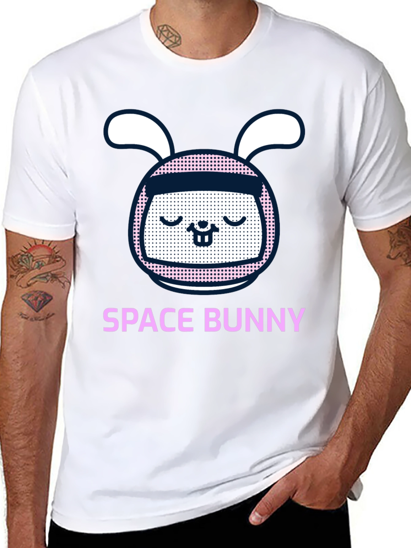 Space Bunny Graphic Tee - Mens Black T-Shirt