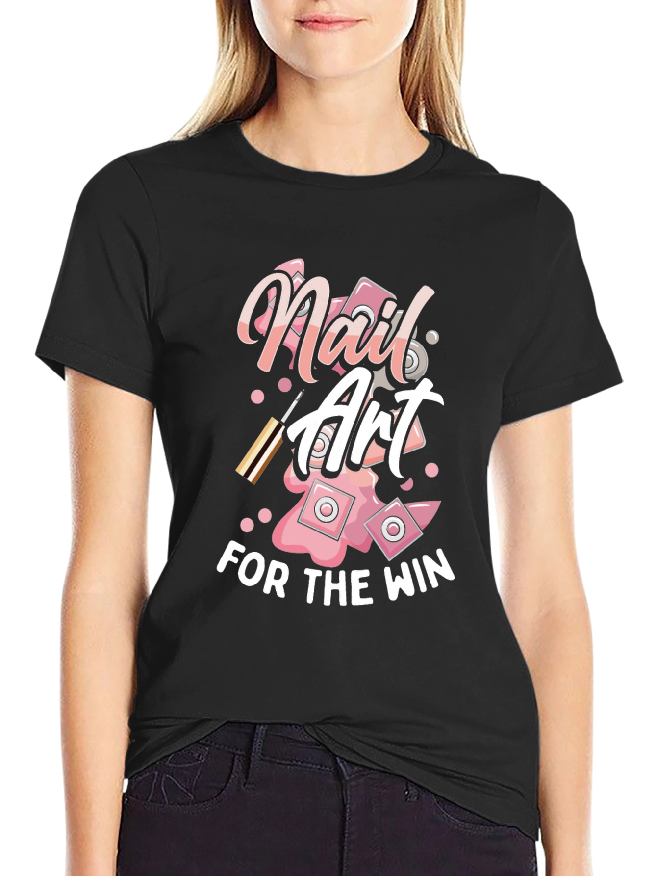 Nail Art for the Win Black T-Shirt