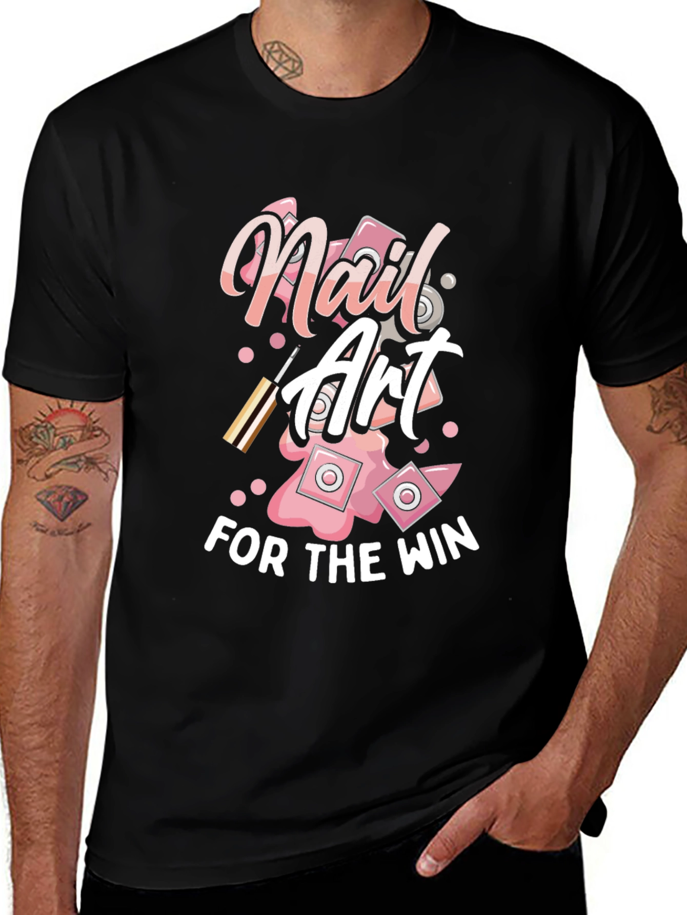 Nail Art for the Win Black T-Shirt