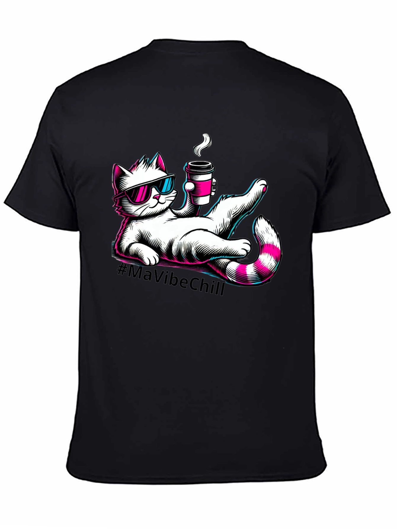 Chill Cat Graphic Tee -  #MaVibeChill