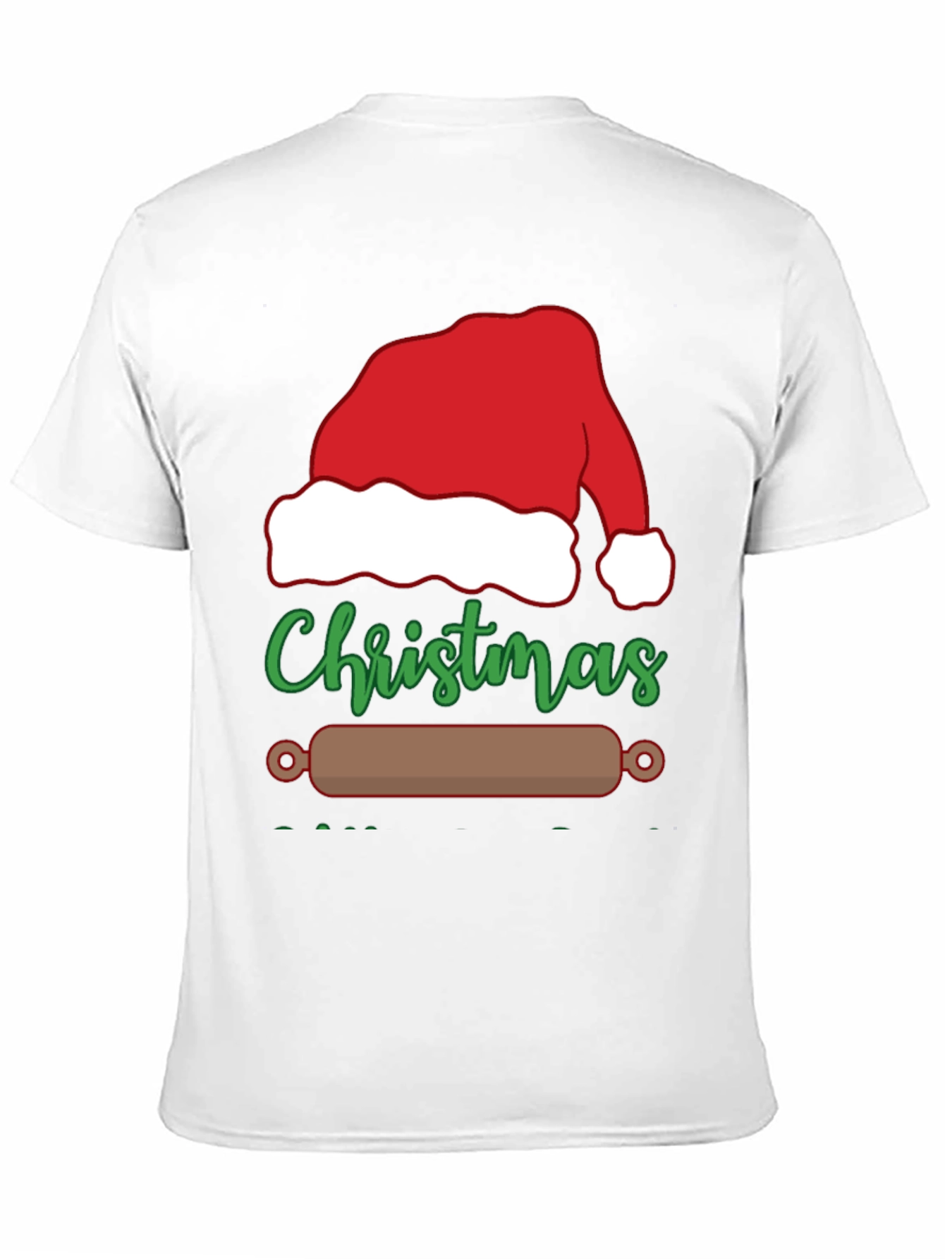 Christmas Baking T-Shirt: Santa Hat & Rolling Pin Design