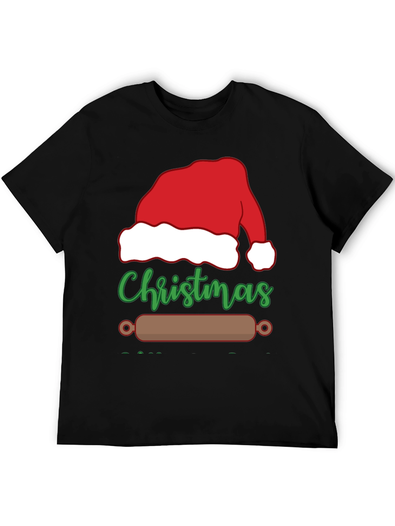 Christmas Baking T-Shirt: Santa Hat & Rolling Pin Design