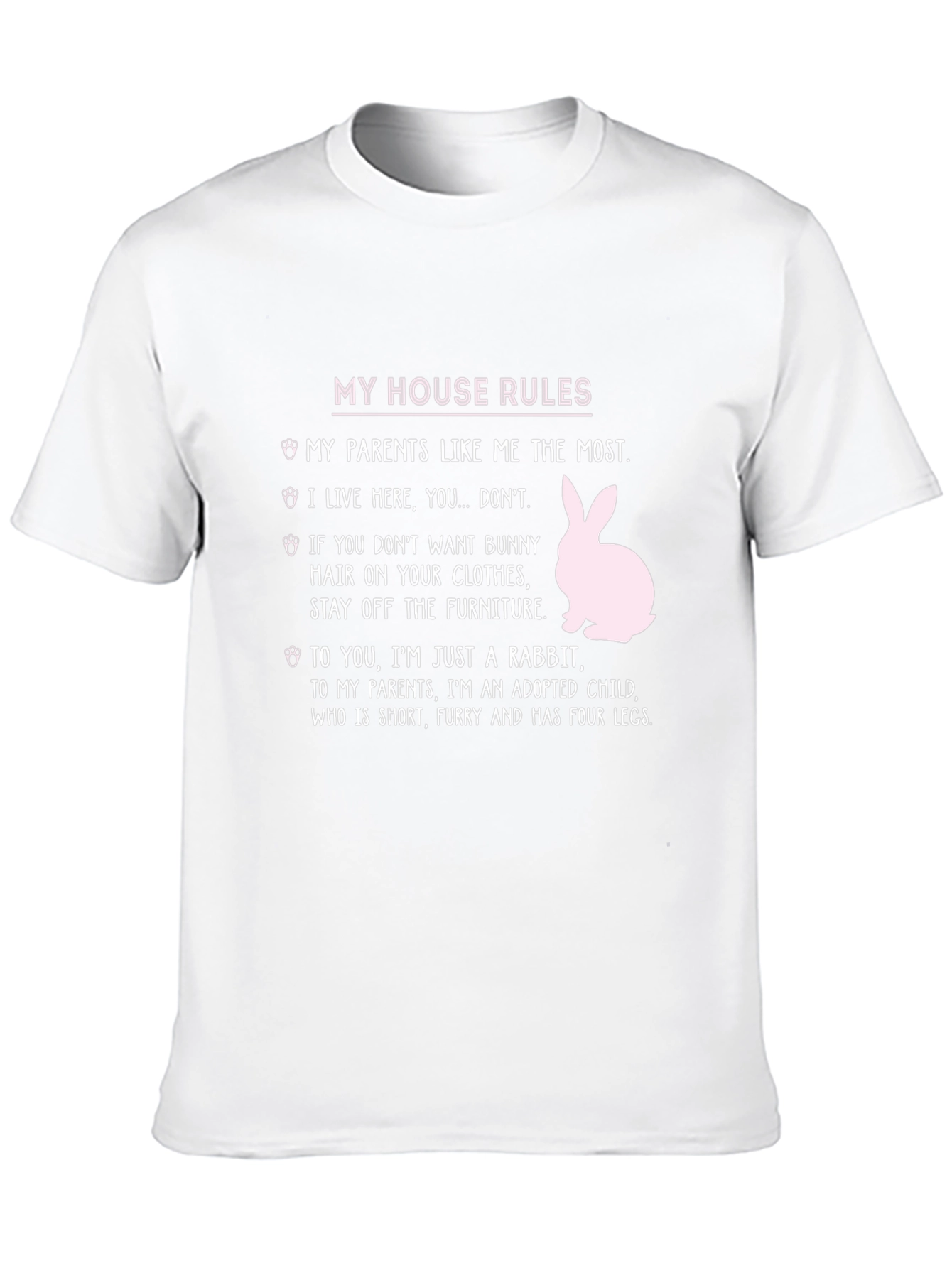 Funny Rabbit House Rules T-Shirt