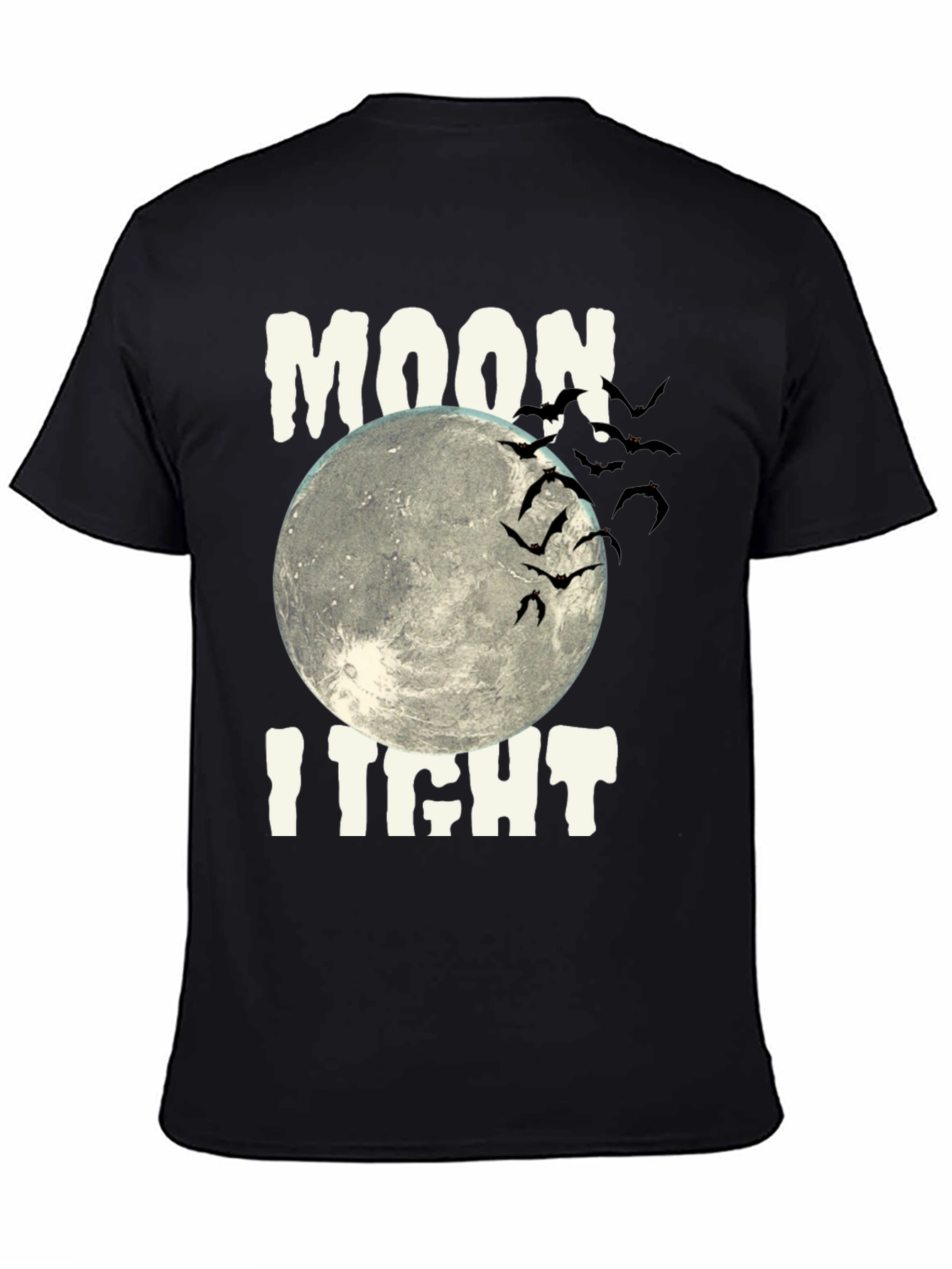 Moonlight Halloween Bats Graphic Tee