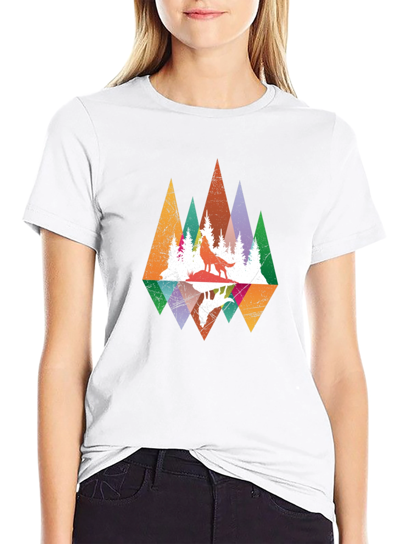 Wolf Reflection Graphic Tee - Mens Black T-Shirt