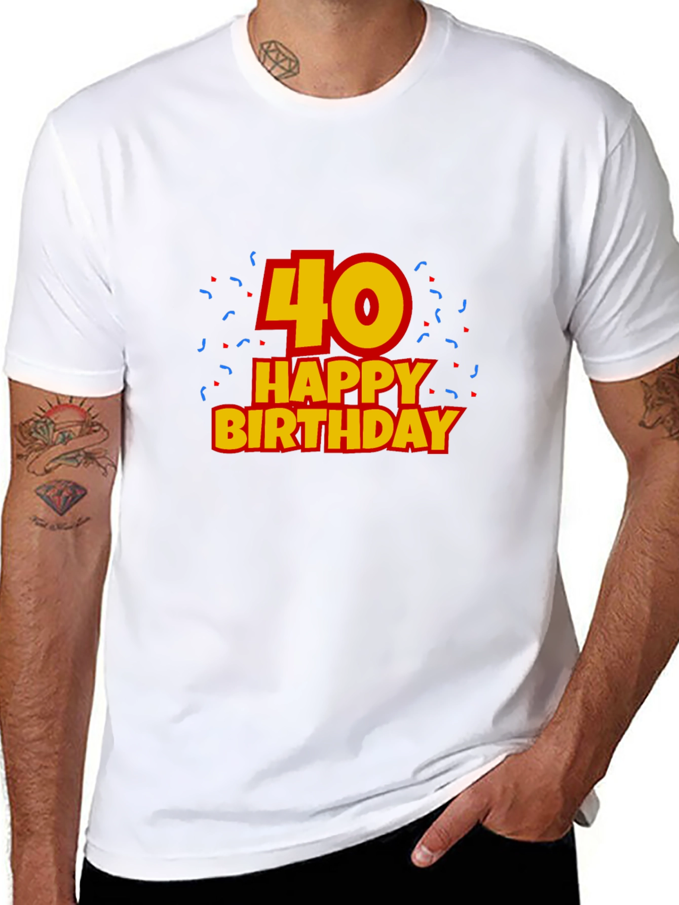40th Happy Birthday Black T-Shirt
