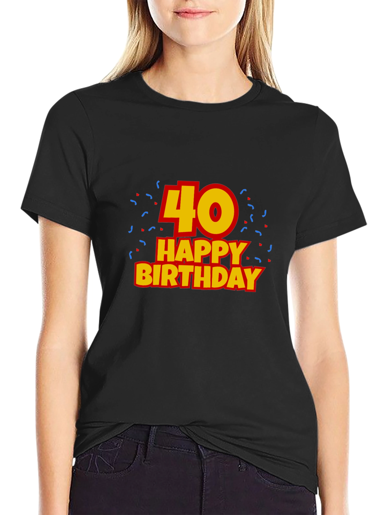 40th Happy Birthday Black T-Shirt