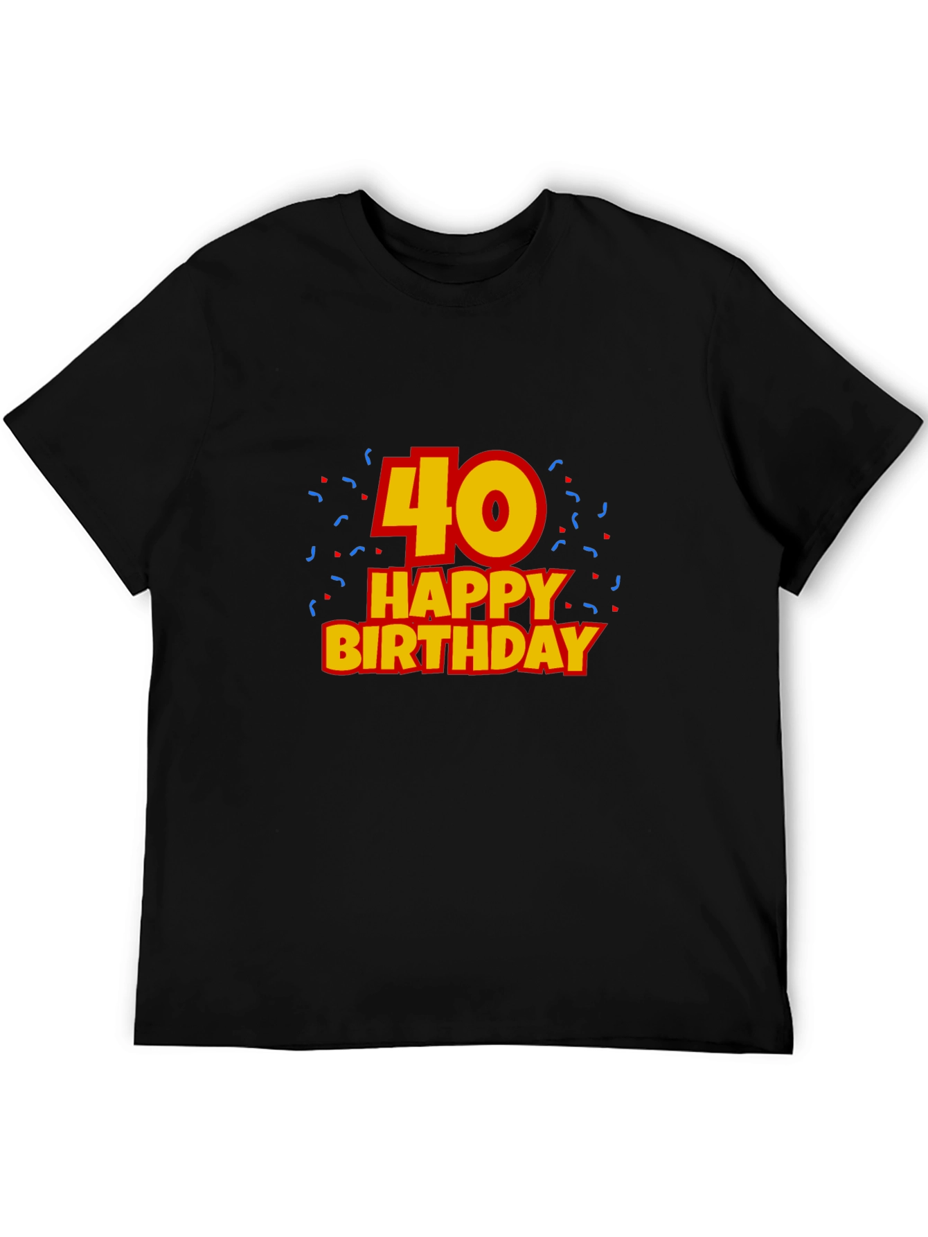 40th Happy Birthday Black T-Shirt