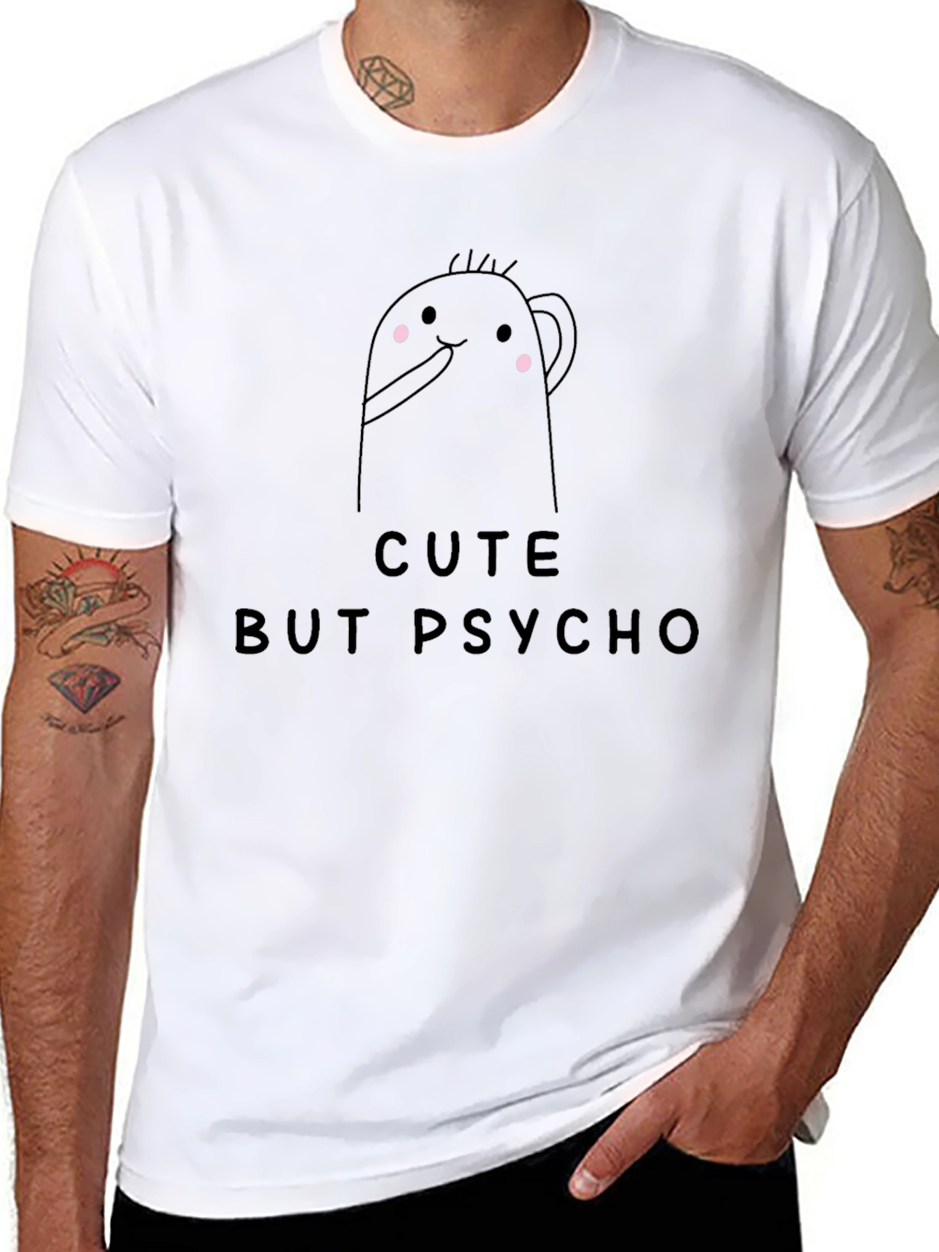 Cute But Psycho Graphic Tee - Mens Black T-Shirt