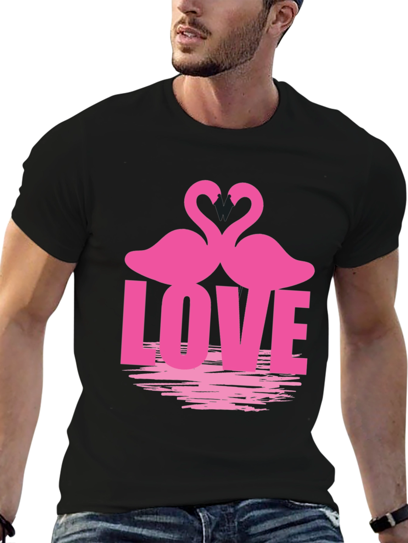 Flamingo Love Graphic Tee - Romantic Casual Top