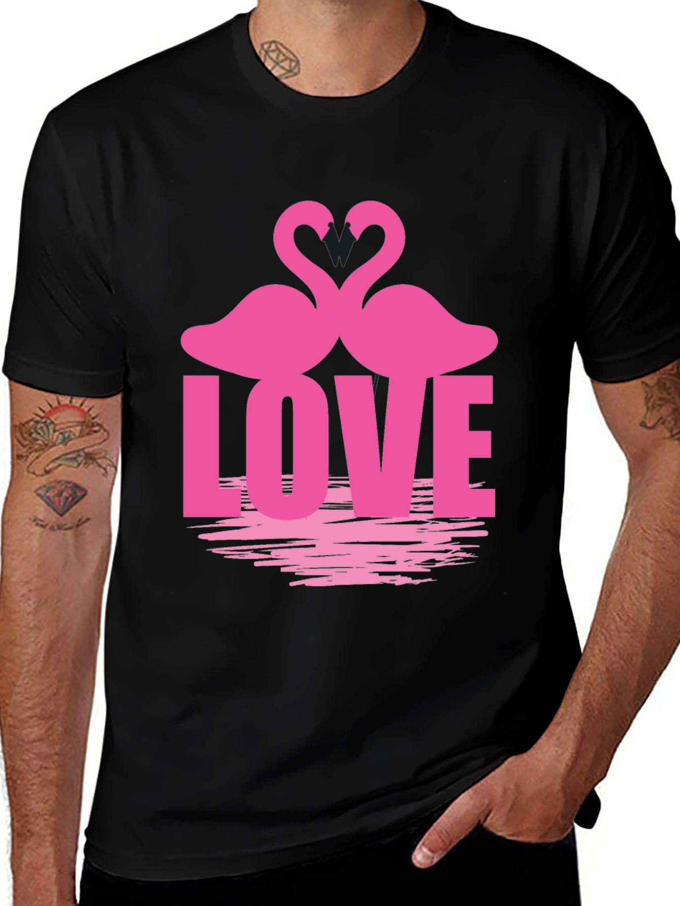 Flamingo Love Graphic Tee - Romantic Casual Top