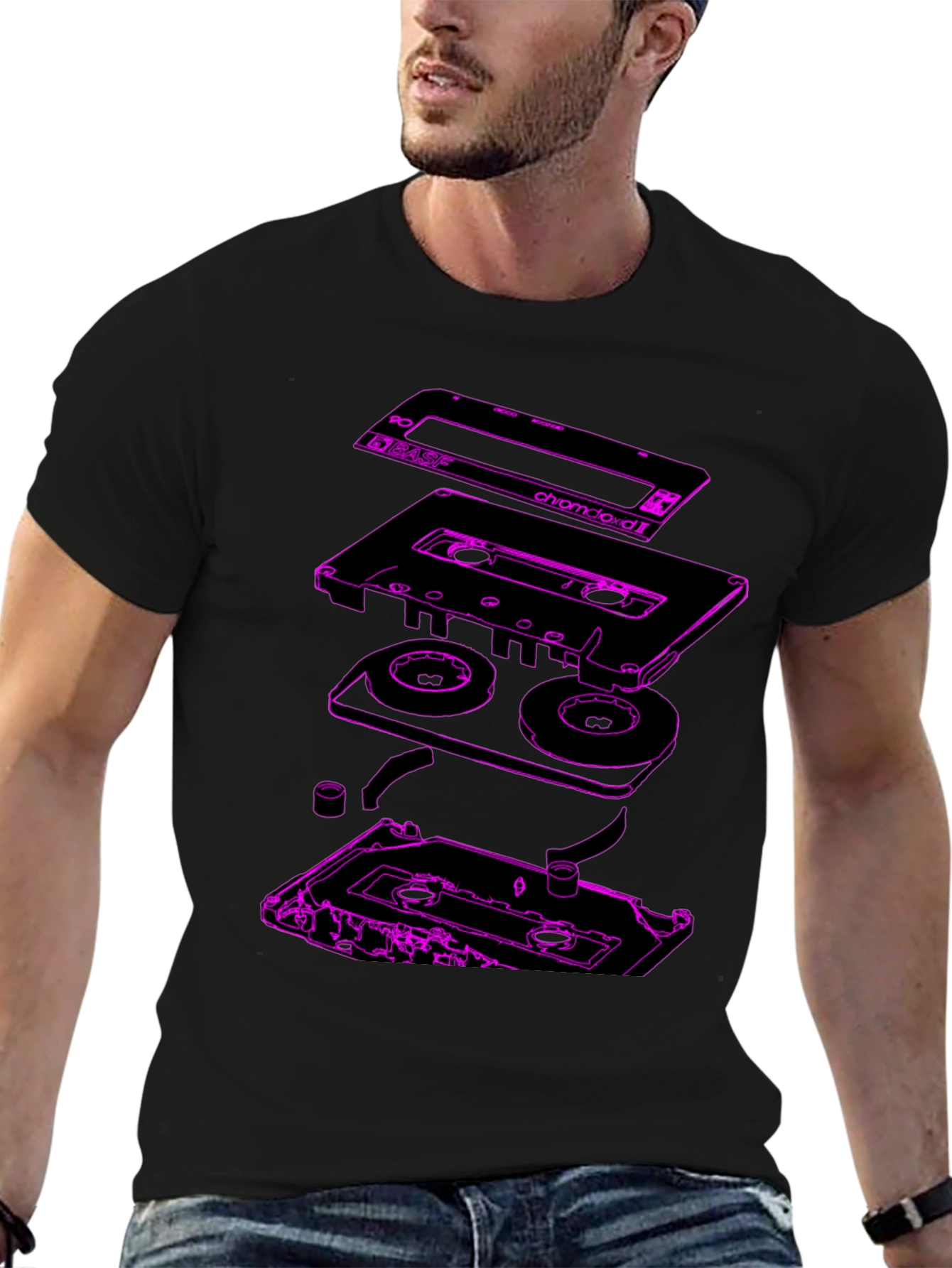 Retro Cassette Tape Explosion Graphic Tee