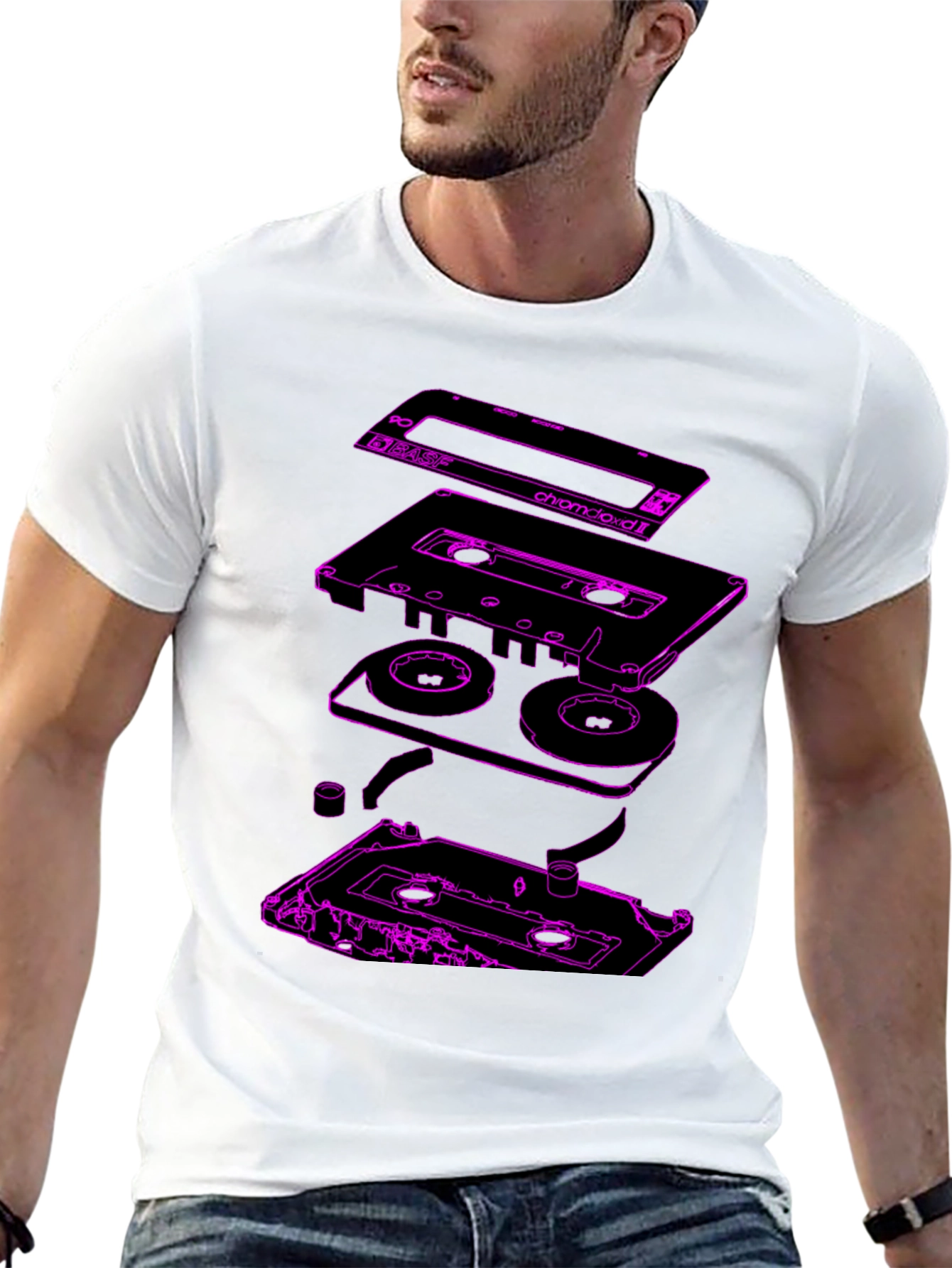 Retro Cassette Tape Explosion Graphic Tee