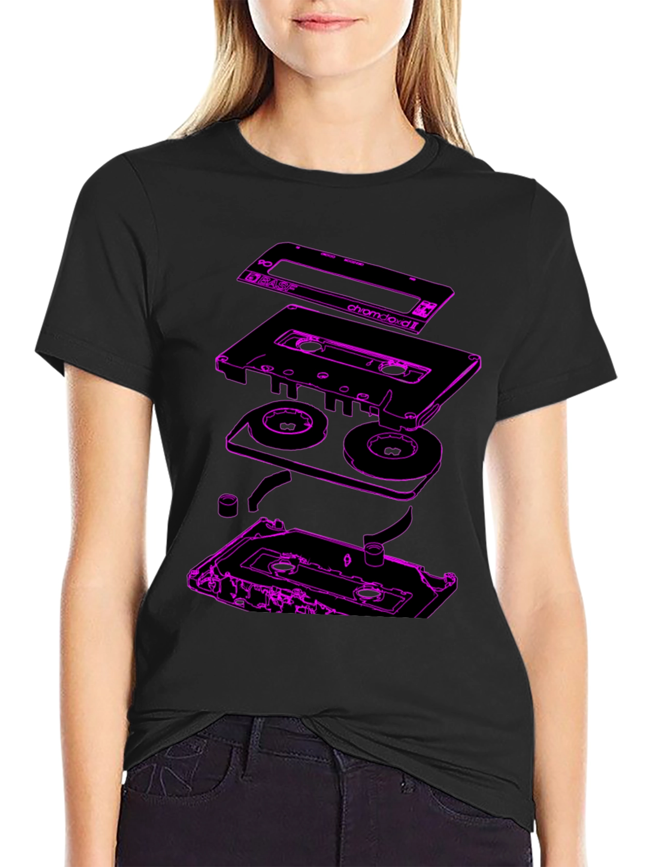 Retro Cassette Tape Explosion Graphic Tee