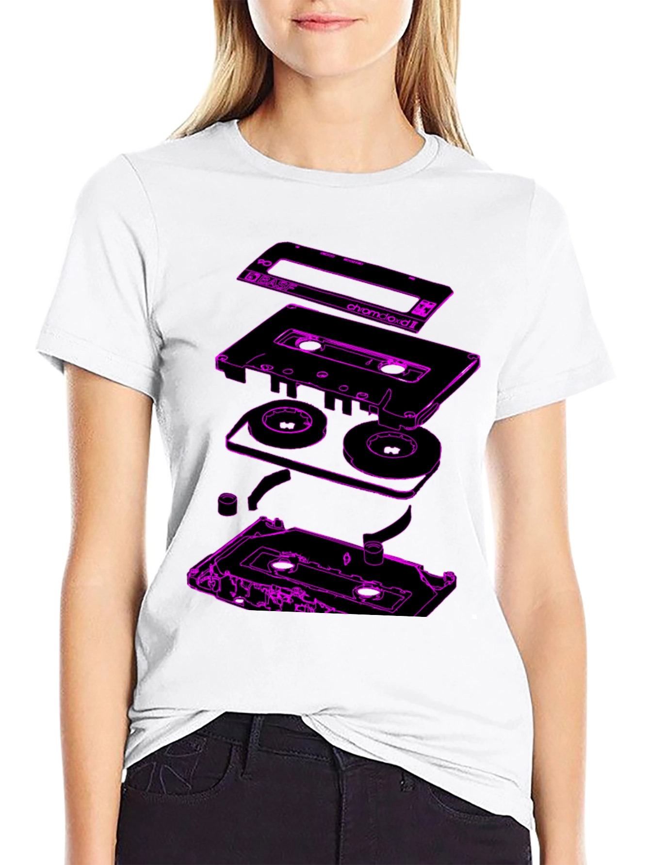 Retro Cassette Tape Explosion Graphic Tee