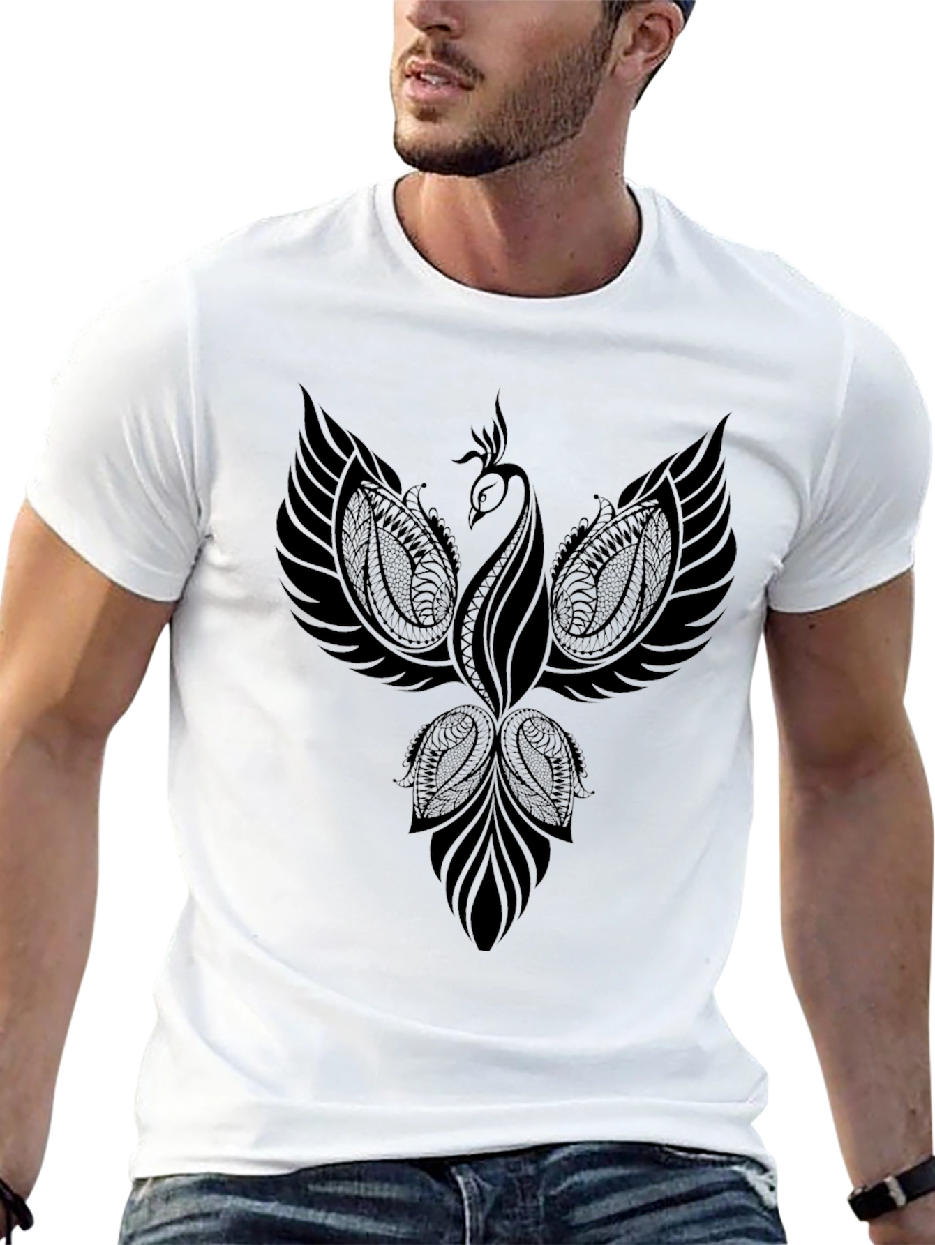 Phoenix Graphic Print Crew Neck T-Shirt