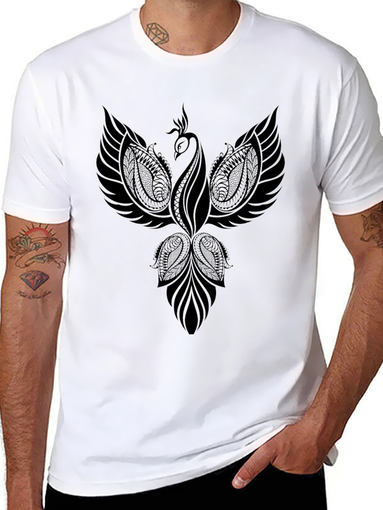 Phoenix Graphic Print Crew Neck T-Shirt