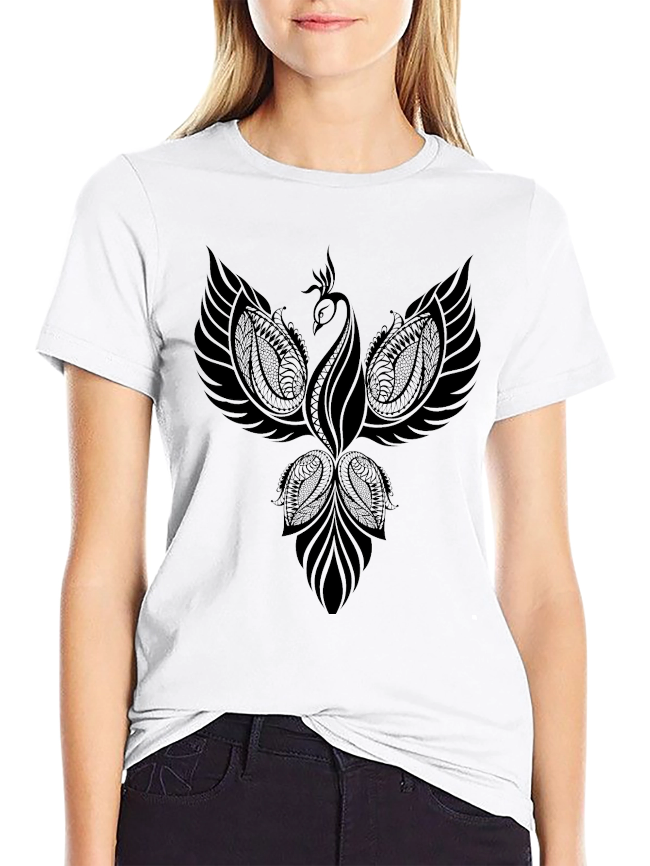 Phoenix Graphic Print Crew Neck T-Shirt