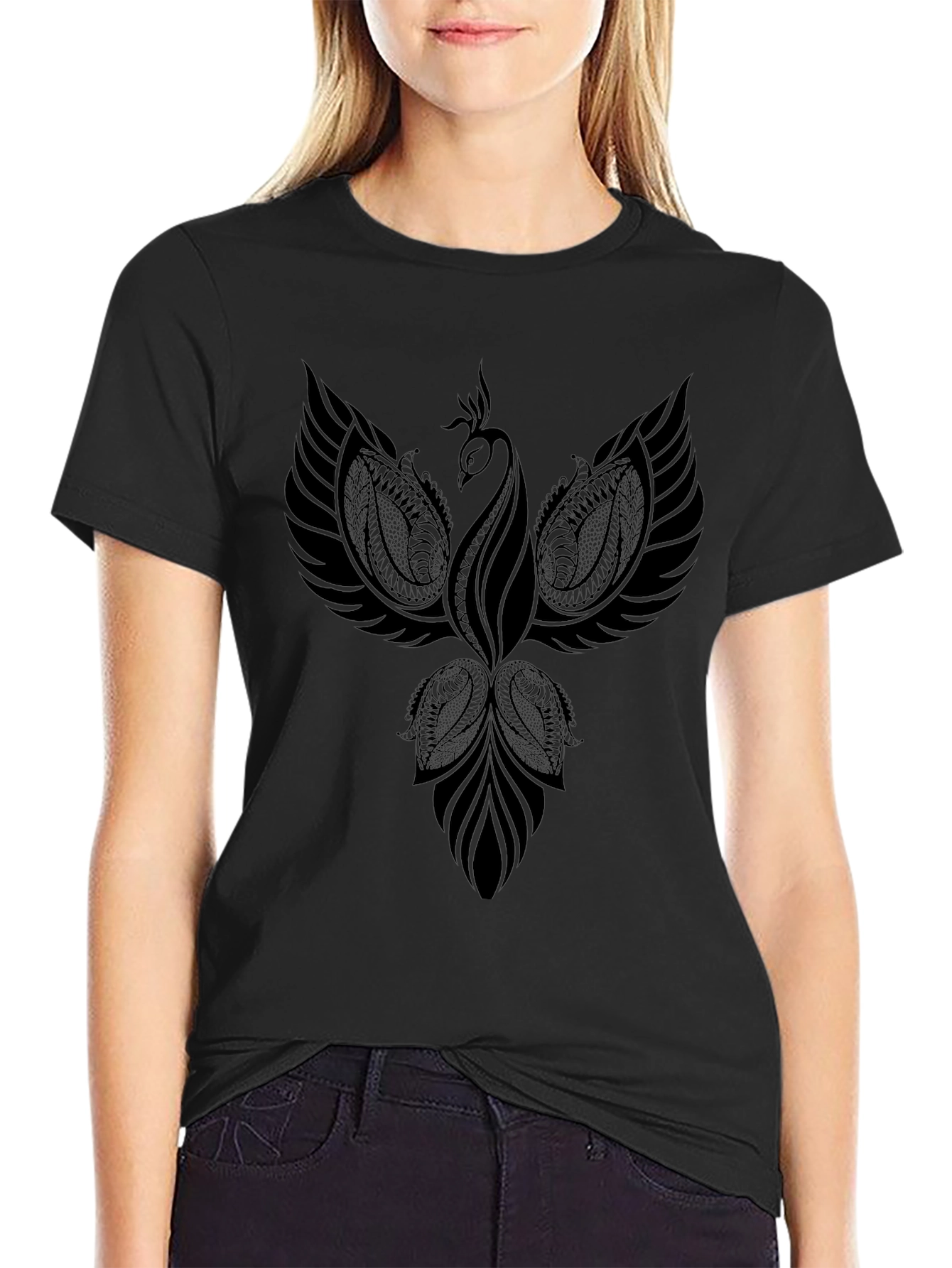 Phoenix Graphic Print Crew Neck T-Shirt