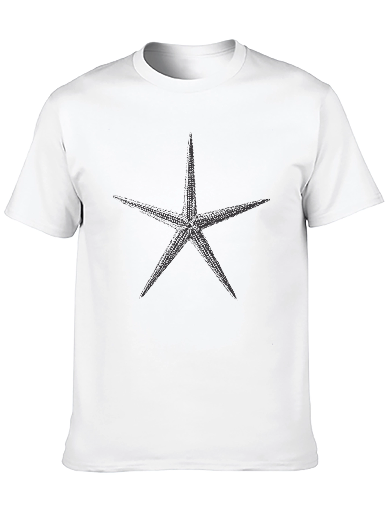 Mens Black Tee with Starfish Graphic