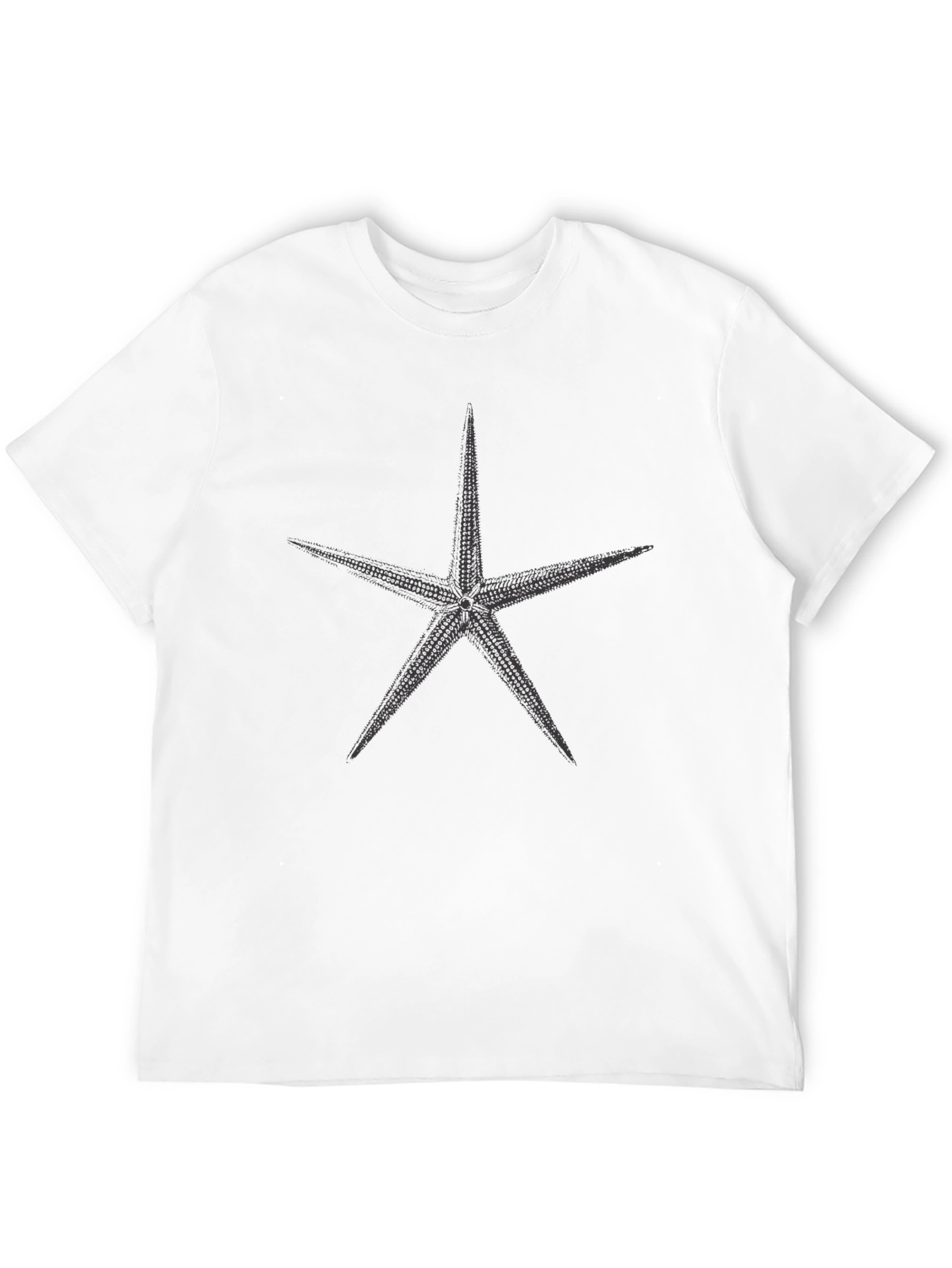 Mens Black Tee with Starfish Graphic