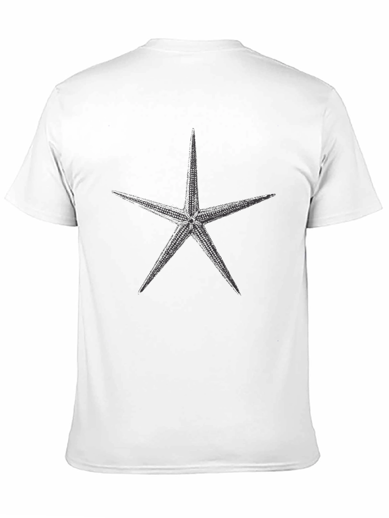Mens Black Tee with Starfish Graphic