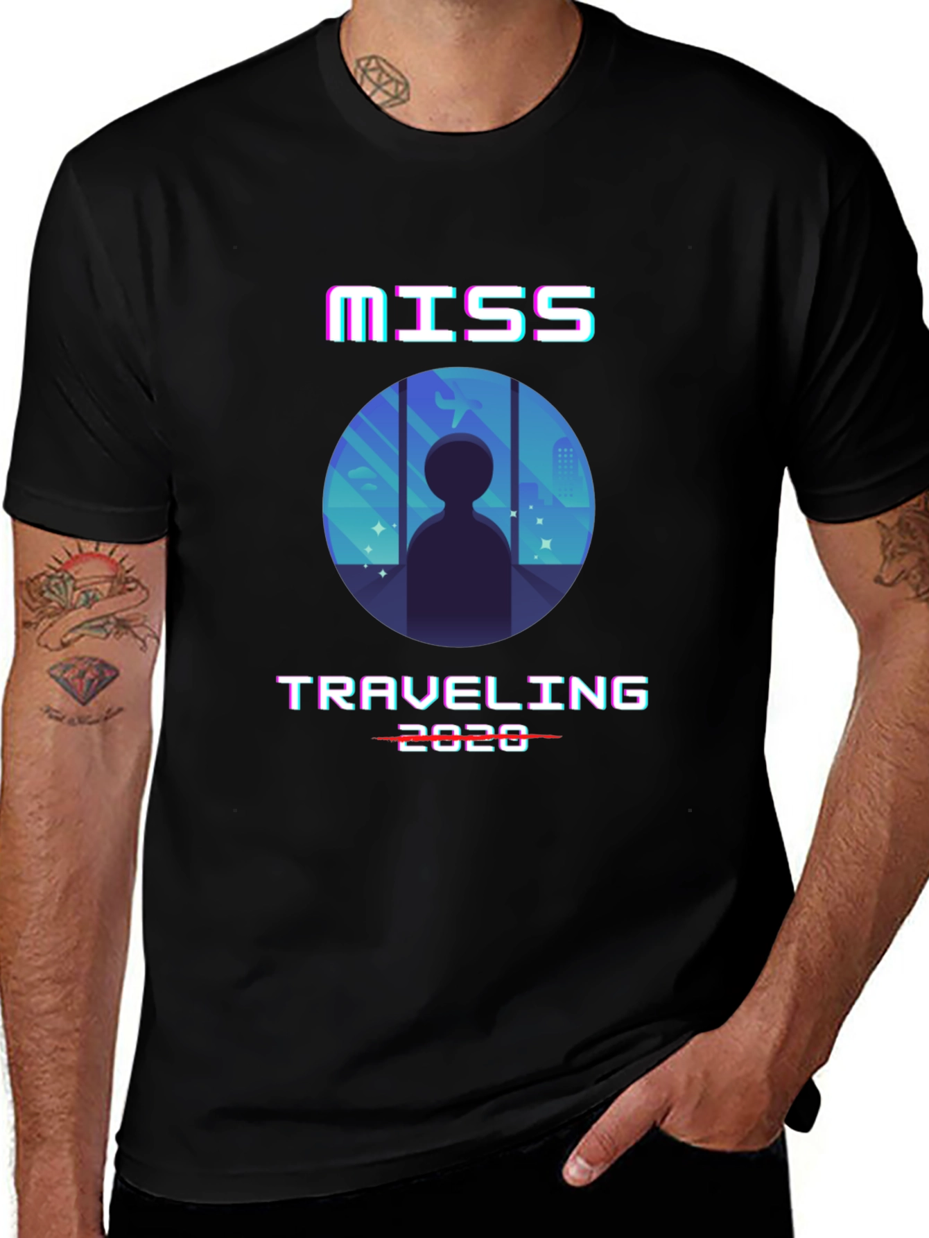 Miss Traveling 2020 Black Graphic T-Shirt
