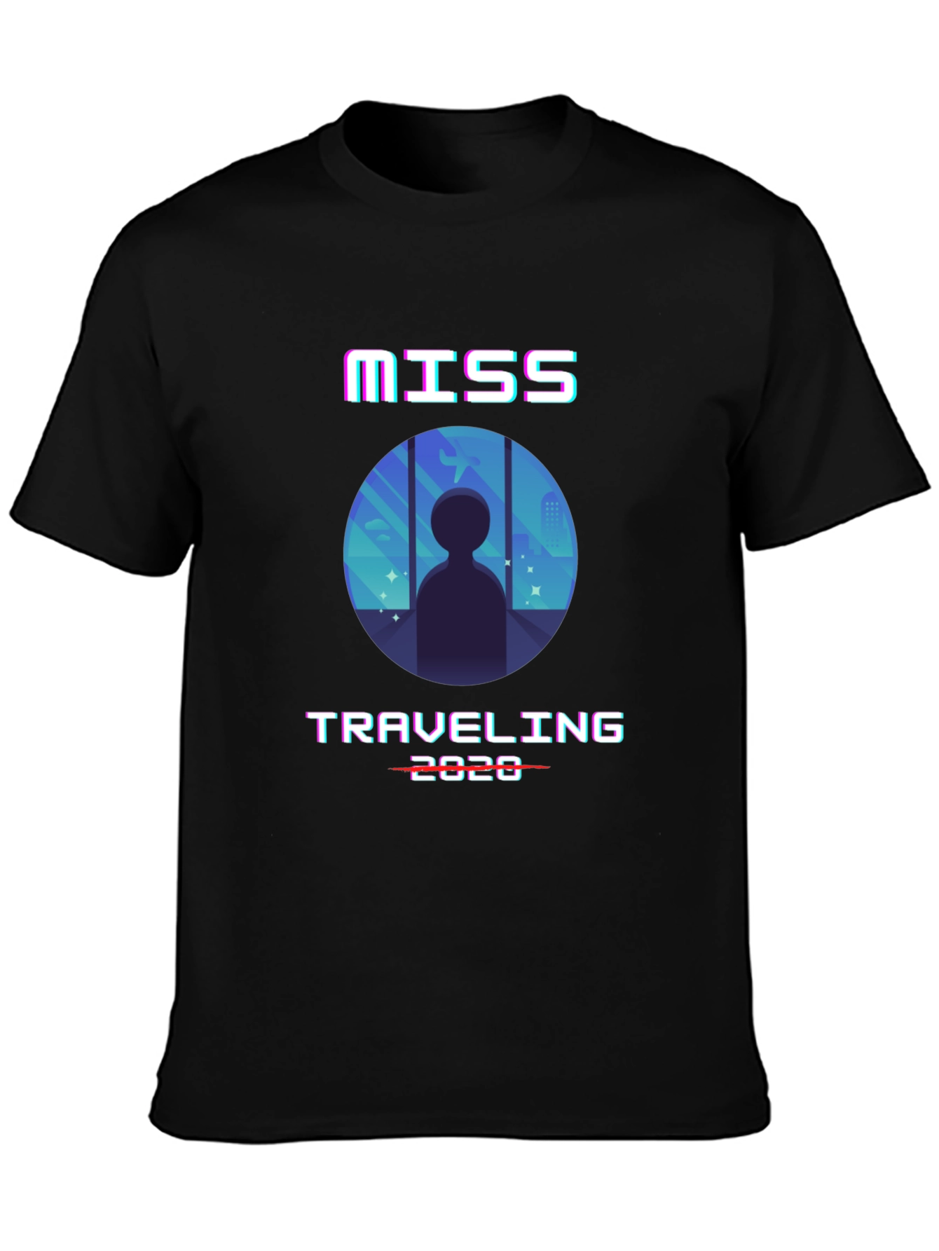 Miss Traveling 2020 Black Graphic T-Shirt