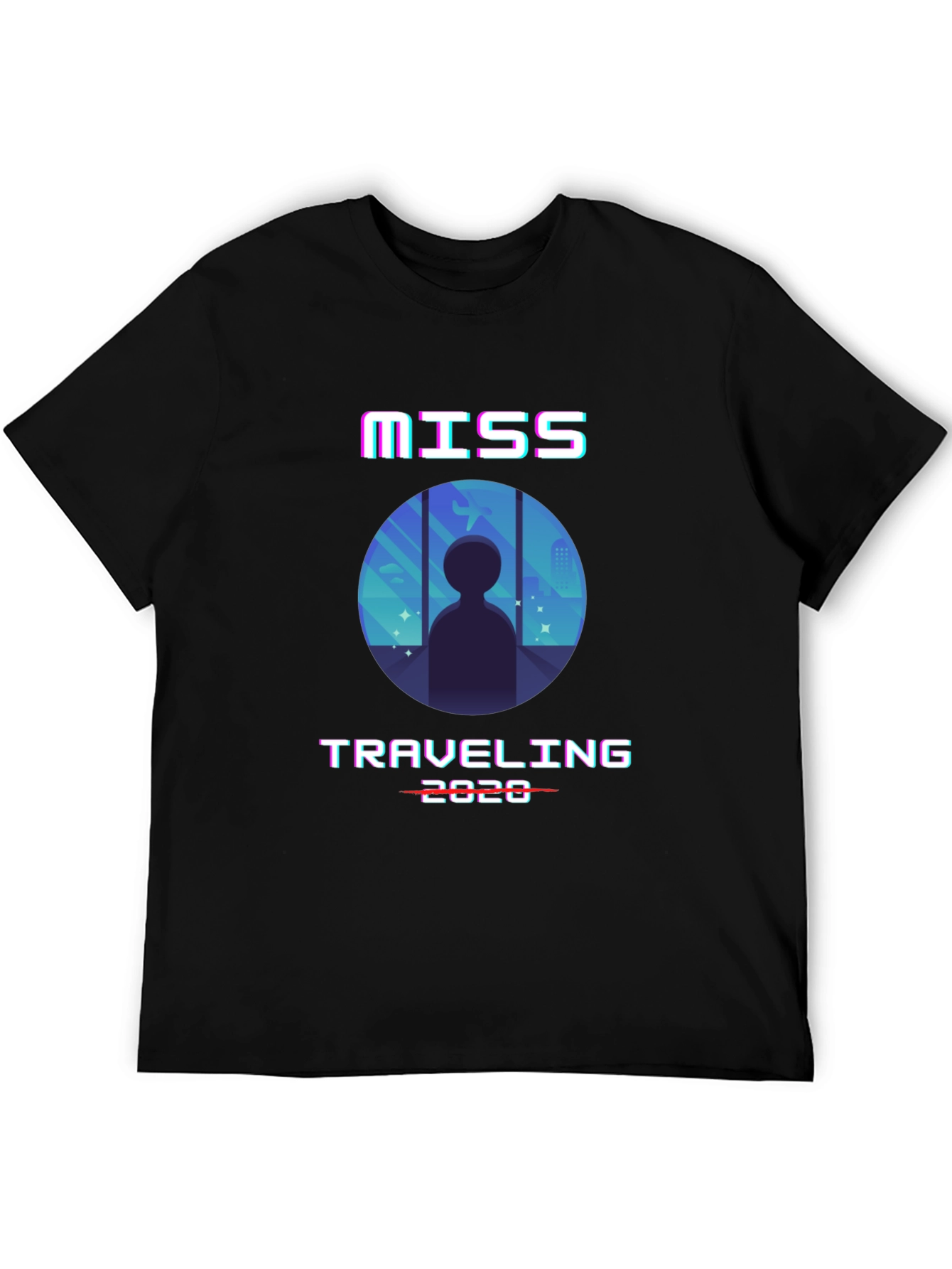 Miss Traveling 2020 Black Graphic T-Shirt