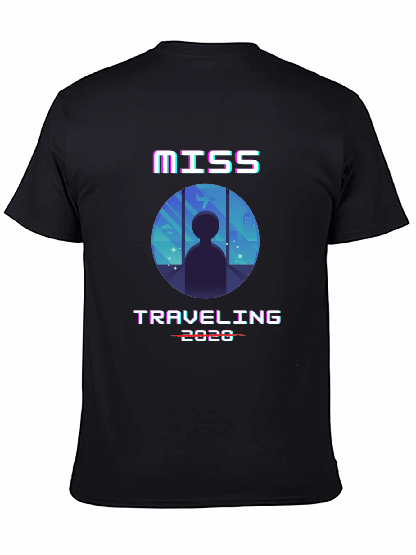 Miss Traveling 2020 Black Graphic T-Shirt
