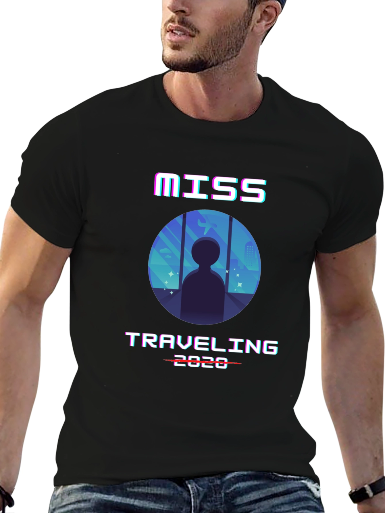 Miss Traveling 2020 Black Graphic T-Shirt