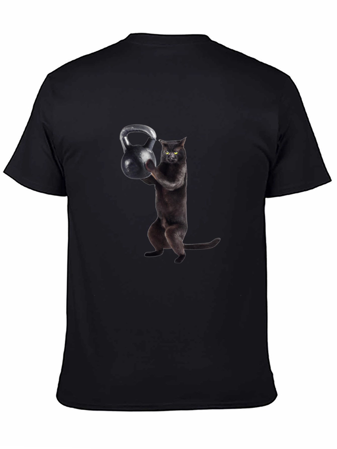 Kettlebell Cat Black T-Shirt