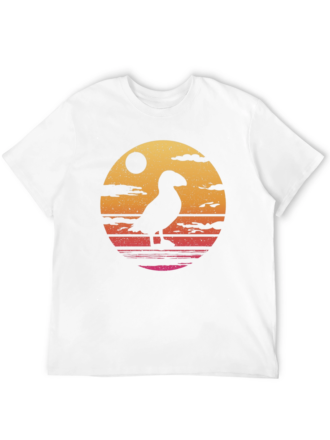 Retro Puffin T-Shirt - Black